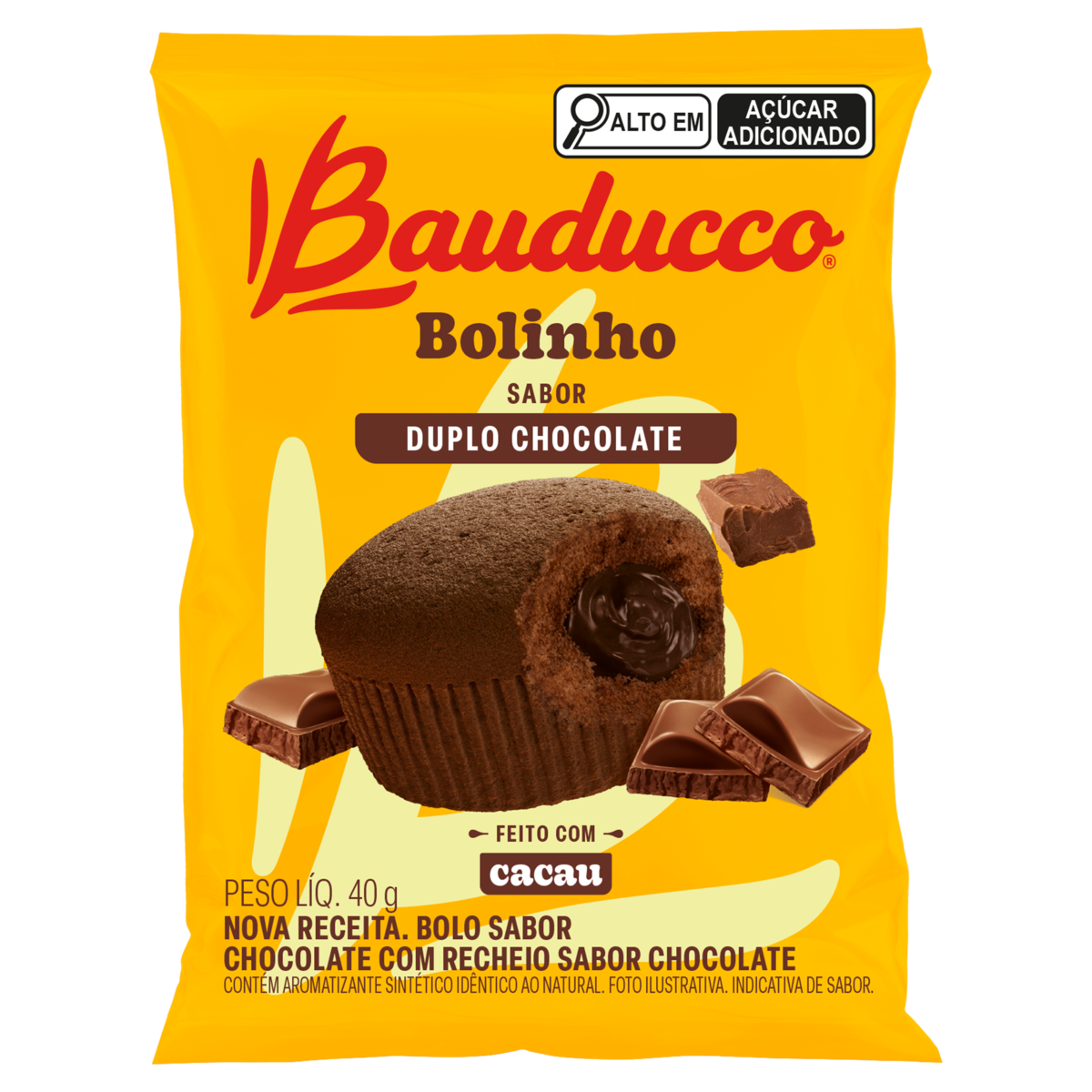 Bolinho Duplo Chocolate Bauducco 40g&nbsp;