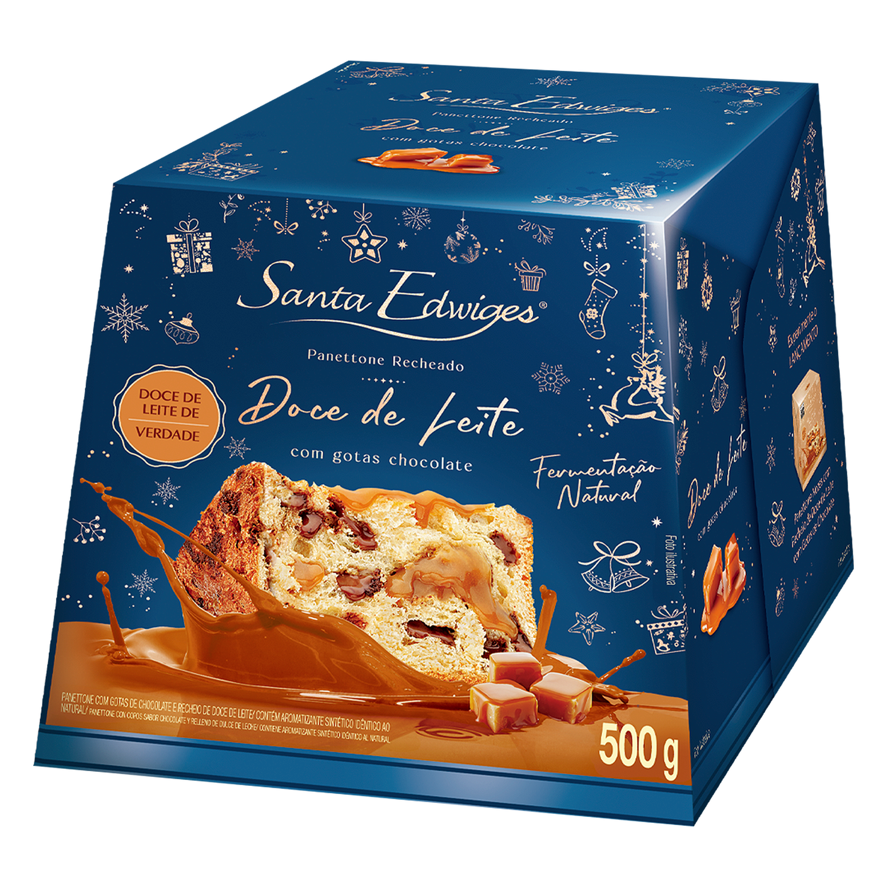 Panettone Doce de Leite com Gotas de Chocolate Santa Edwiges Caixa 500g