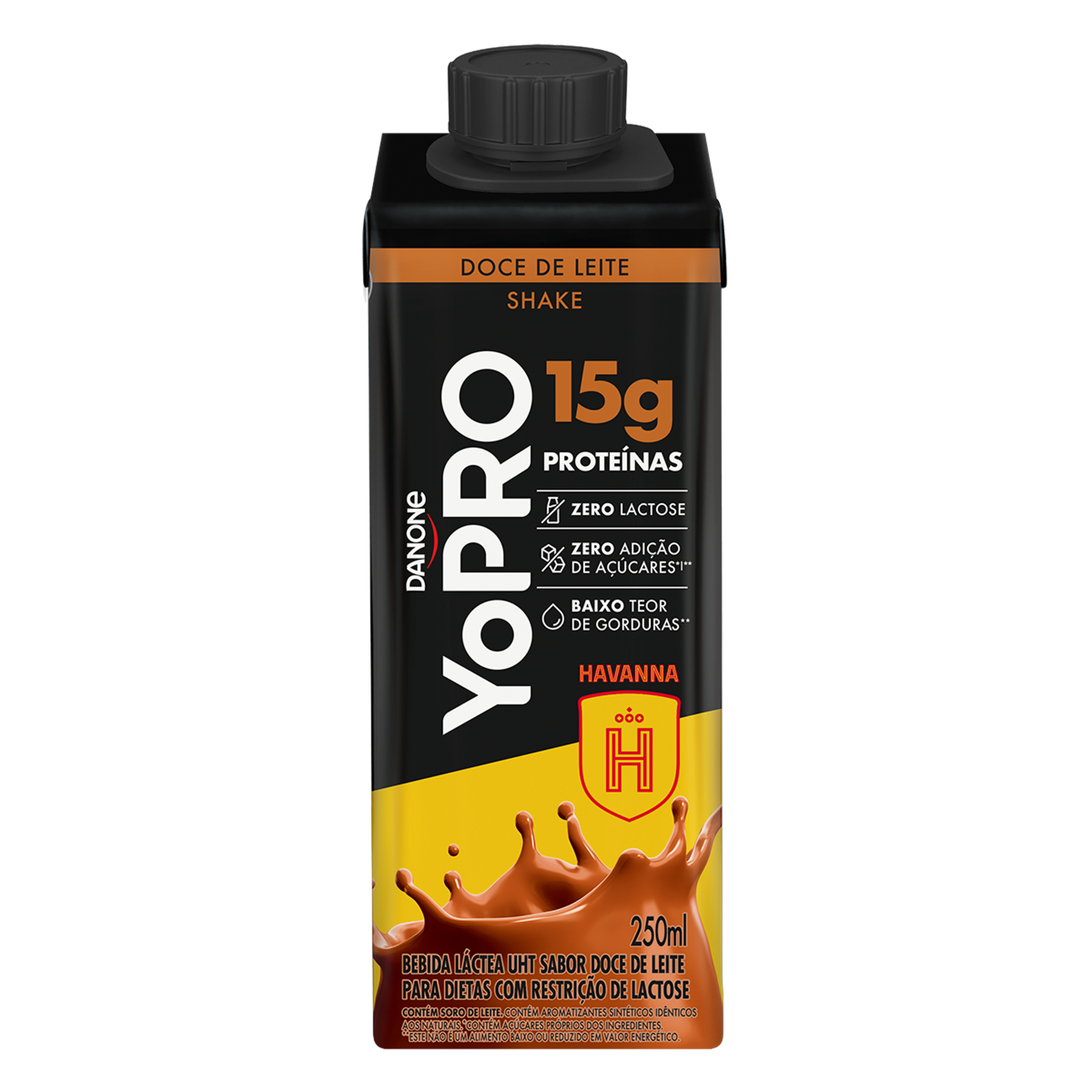 Bebida Láctea UHT Doce de Leite Shake Zero Lactose Yopro Caixa 250ml