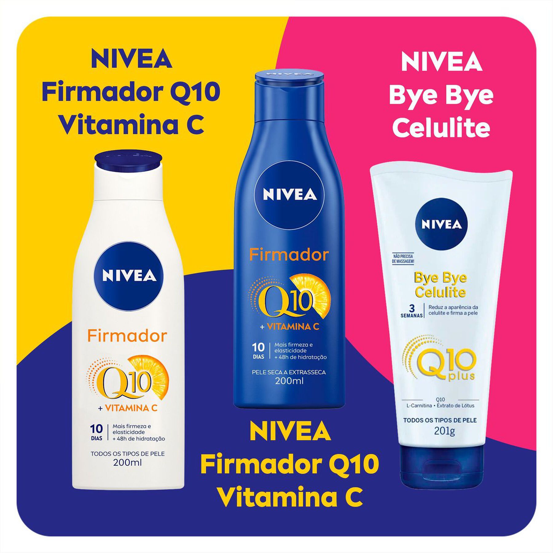 Lo&ccedil;&atilde;o Firmadora Todos os Tipos de Pele Q10 + Vitamina C Nivea 200ml