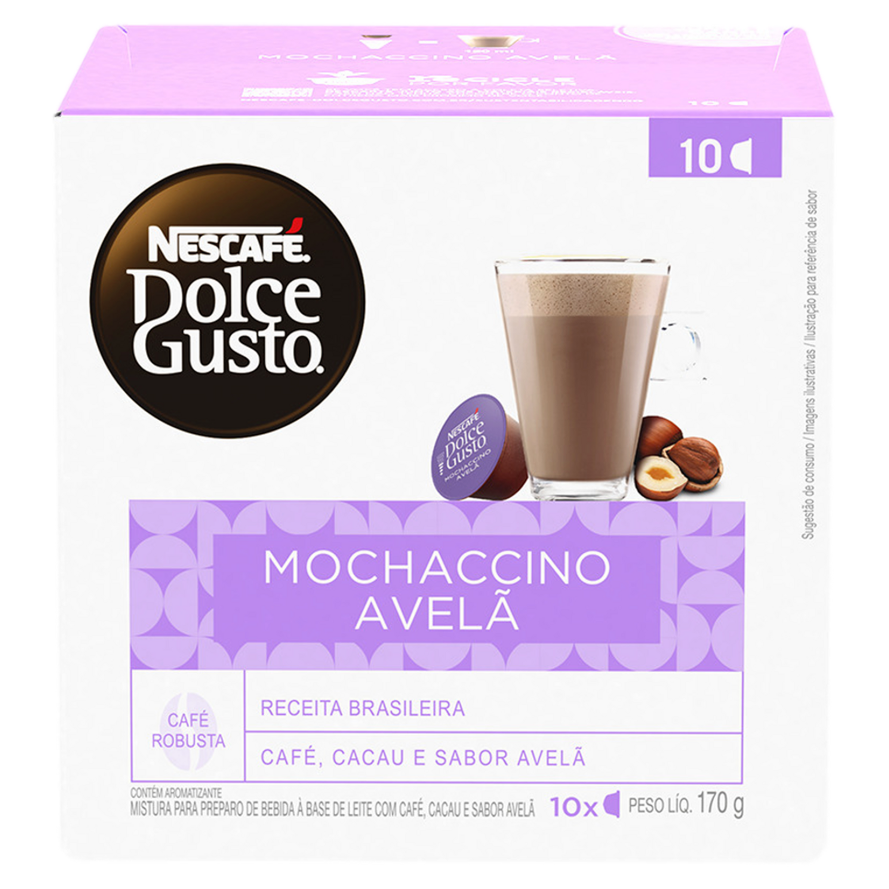 Mochaccino em Cápsula Avelã Dolce Gusto Nescafé Caixa C/10 Unidades