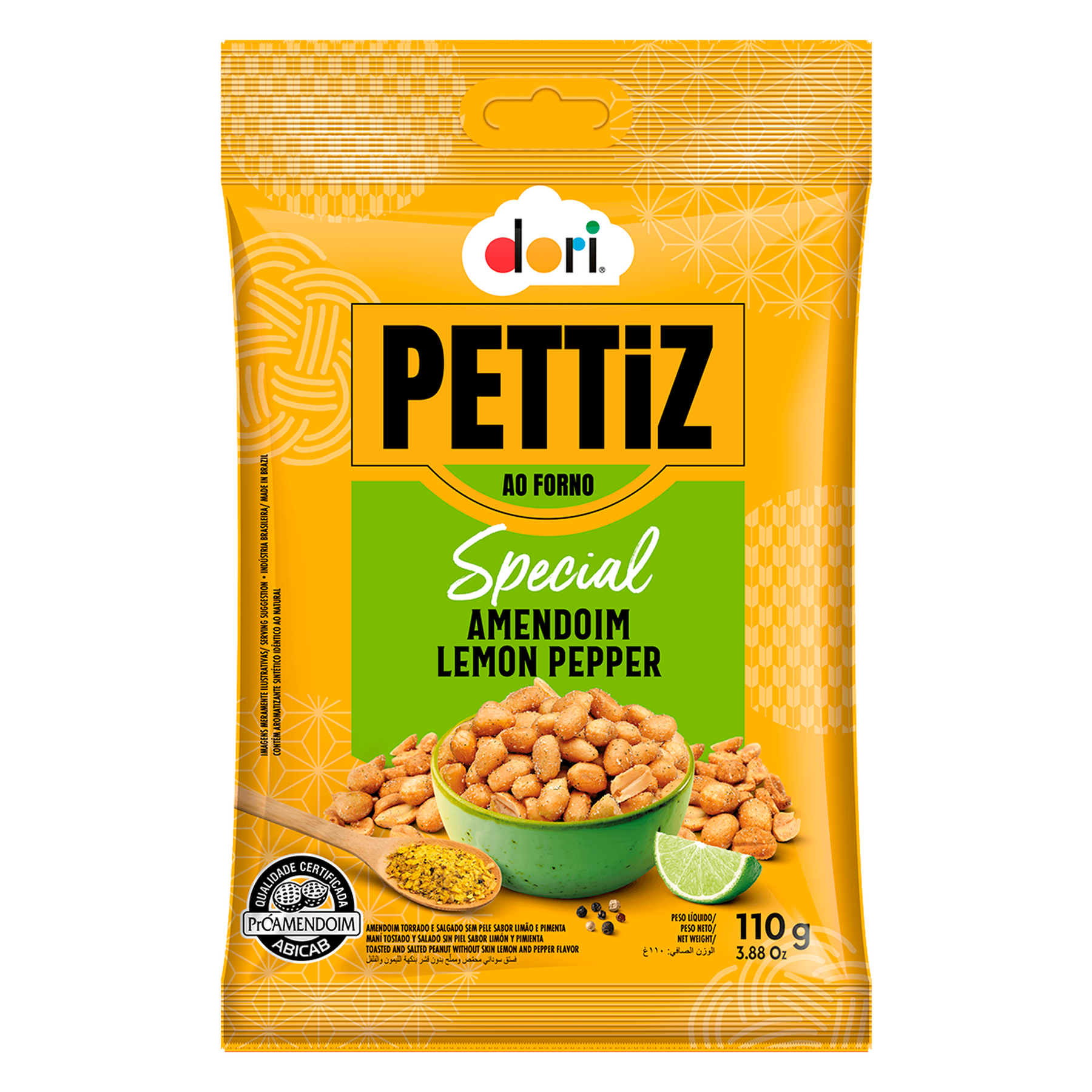 Amendoim Torrado Lemon Pepper Pettiz Special Dori Pacote 110g