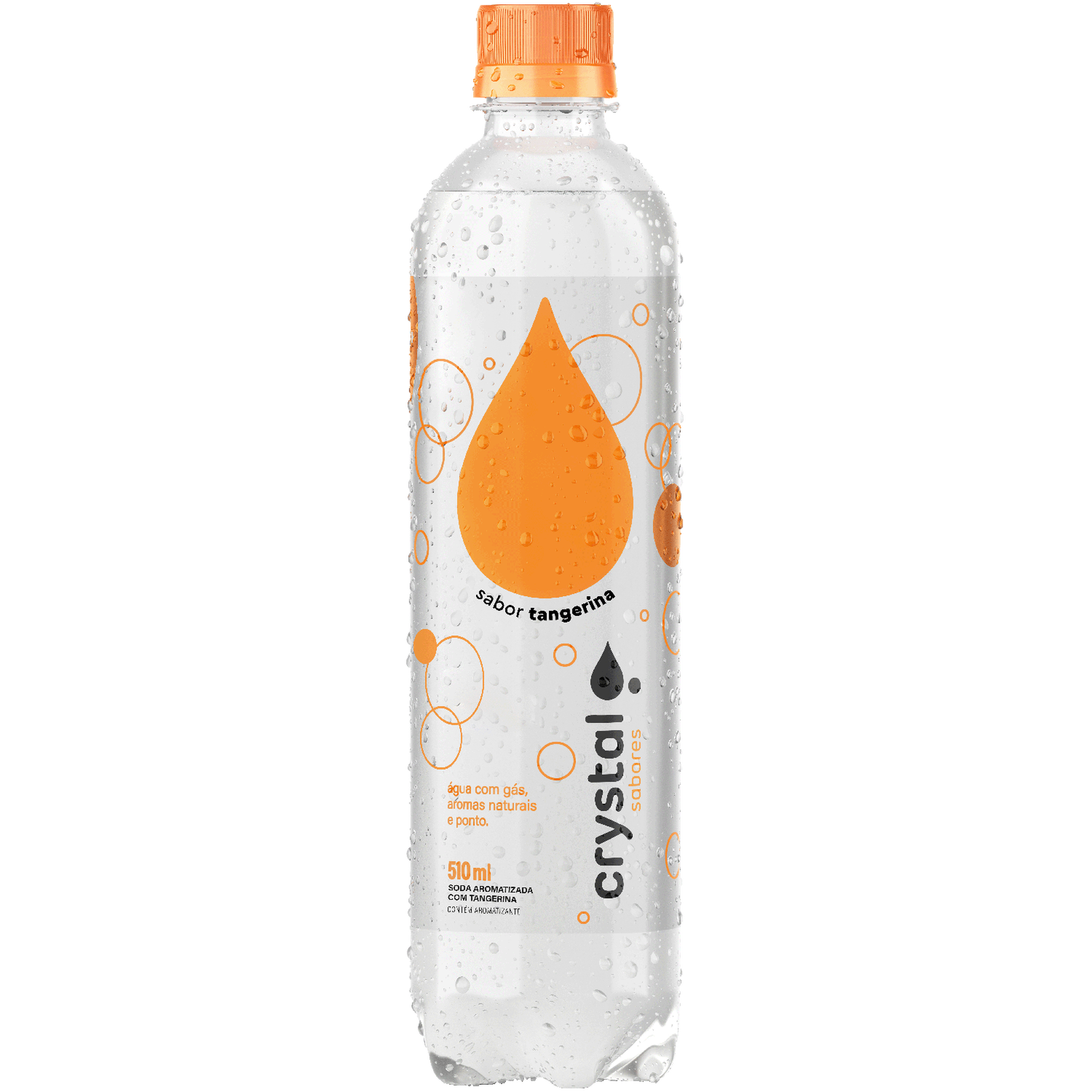 &Aacute;gua Aromatizada com G&aacute;s Tangerina Crystal Sabores Garrafa 510ml