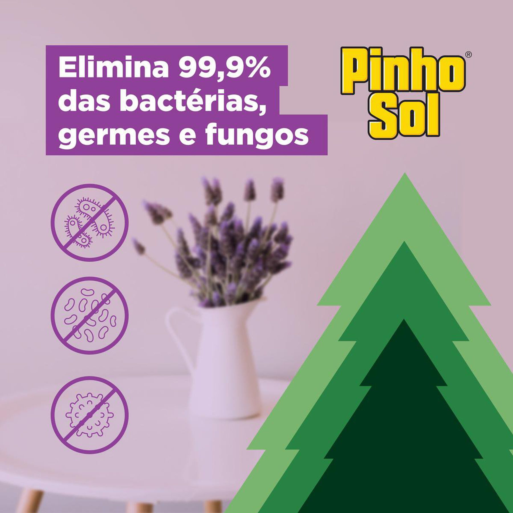 Desinfetante Uso Geral Lavanda Pinho Sol Frasco 500ml