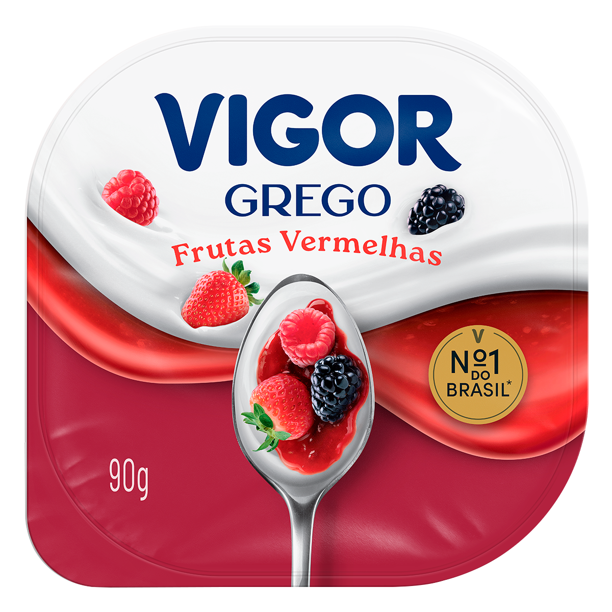 Iogurte Grego Frutas Vermelhas Vigor Pote 90g