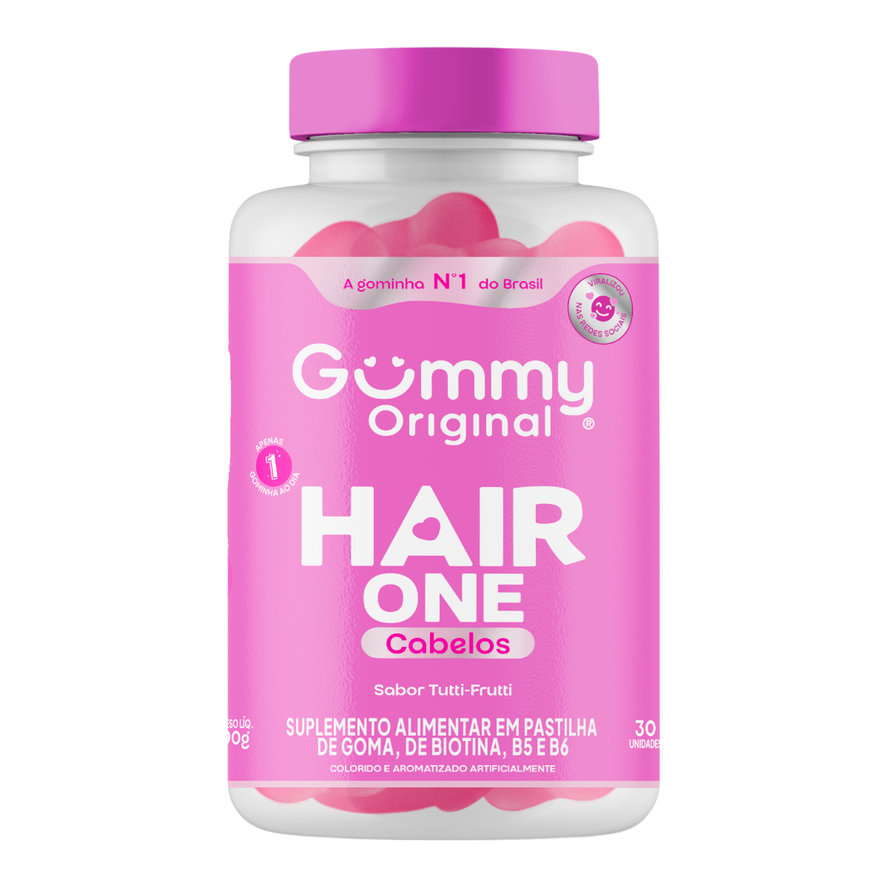 Suplemento Alimentar em Pastilhas de Goma Hair One Gummy Frasco 90g
