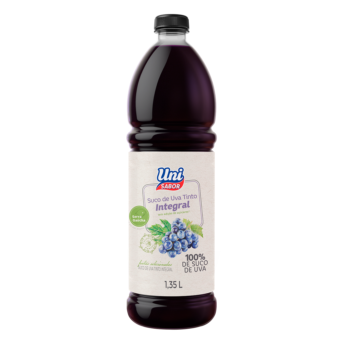 Suco de Uva Integral Tinto Uni Sabor Garrafa 1,35l