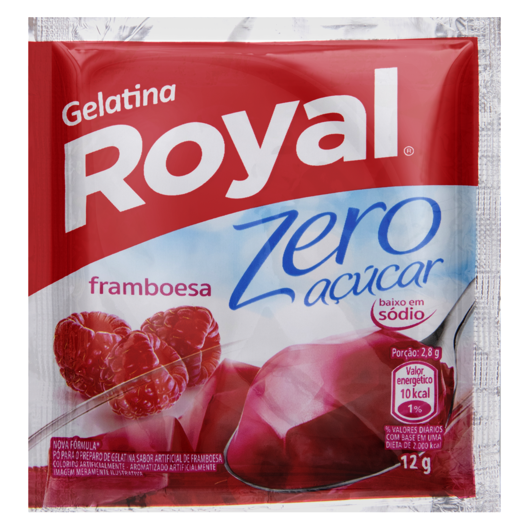 Gelatina em Pó Framboesa Zero Açúcar Royal Pacote 12g