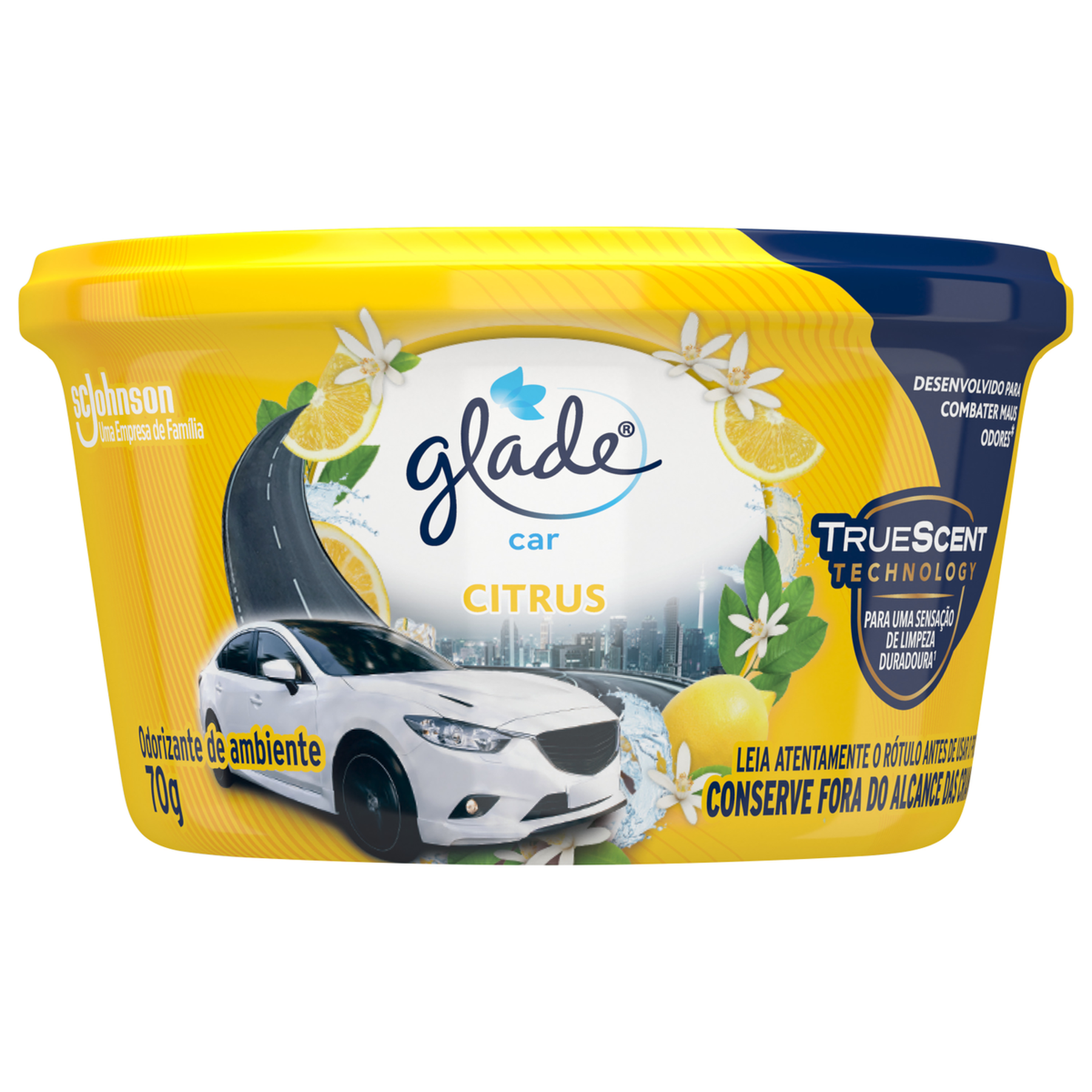 Odorizador Automotivo Citrus Glade Car Pote 70g&nbsp;