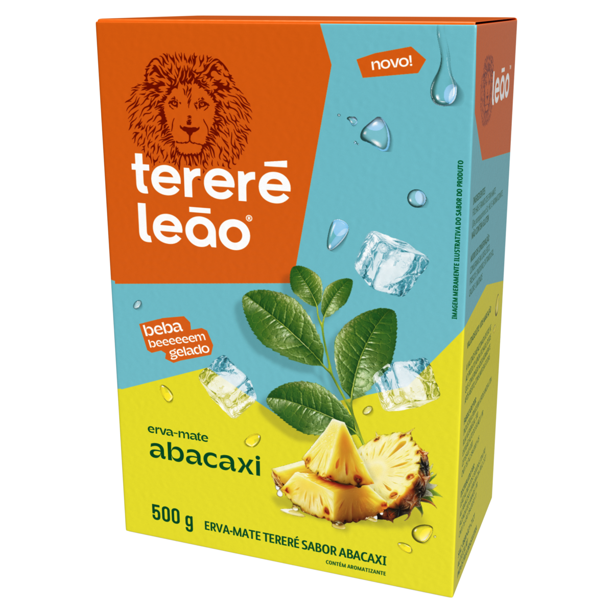 Erva Mate Terer&eacute; Abacaxi Le&atilde;o Caixa 500g
