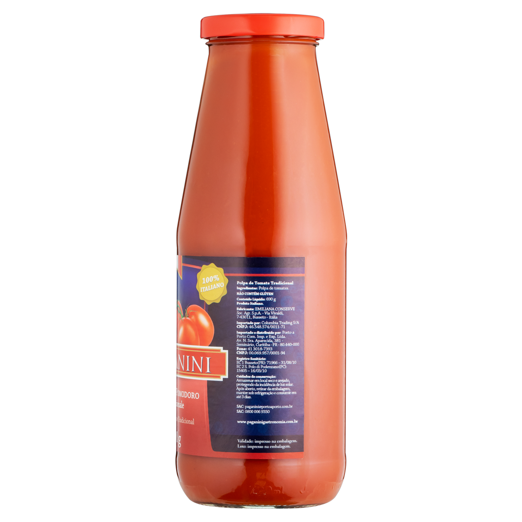 Polpa de Tomate Tradicional Paganini Vidro 690g