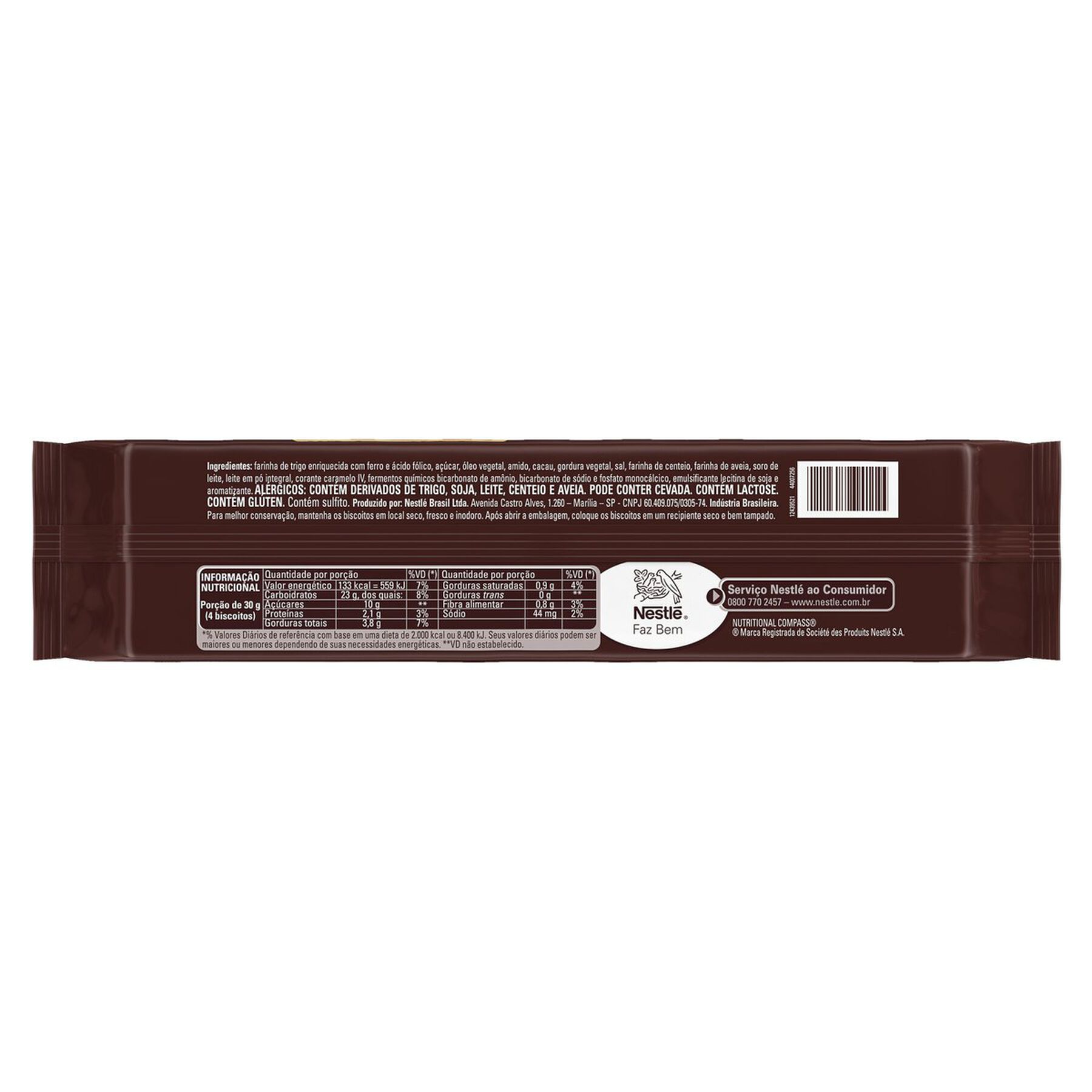 Biscoito Recheio Chocolate Bono Fininho Nestlé Pacote 57g