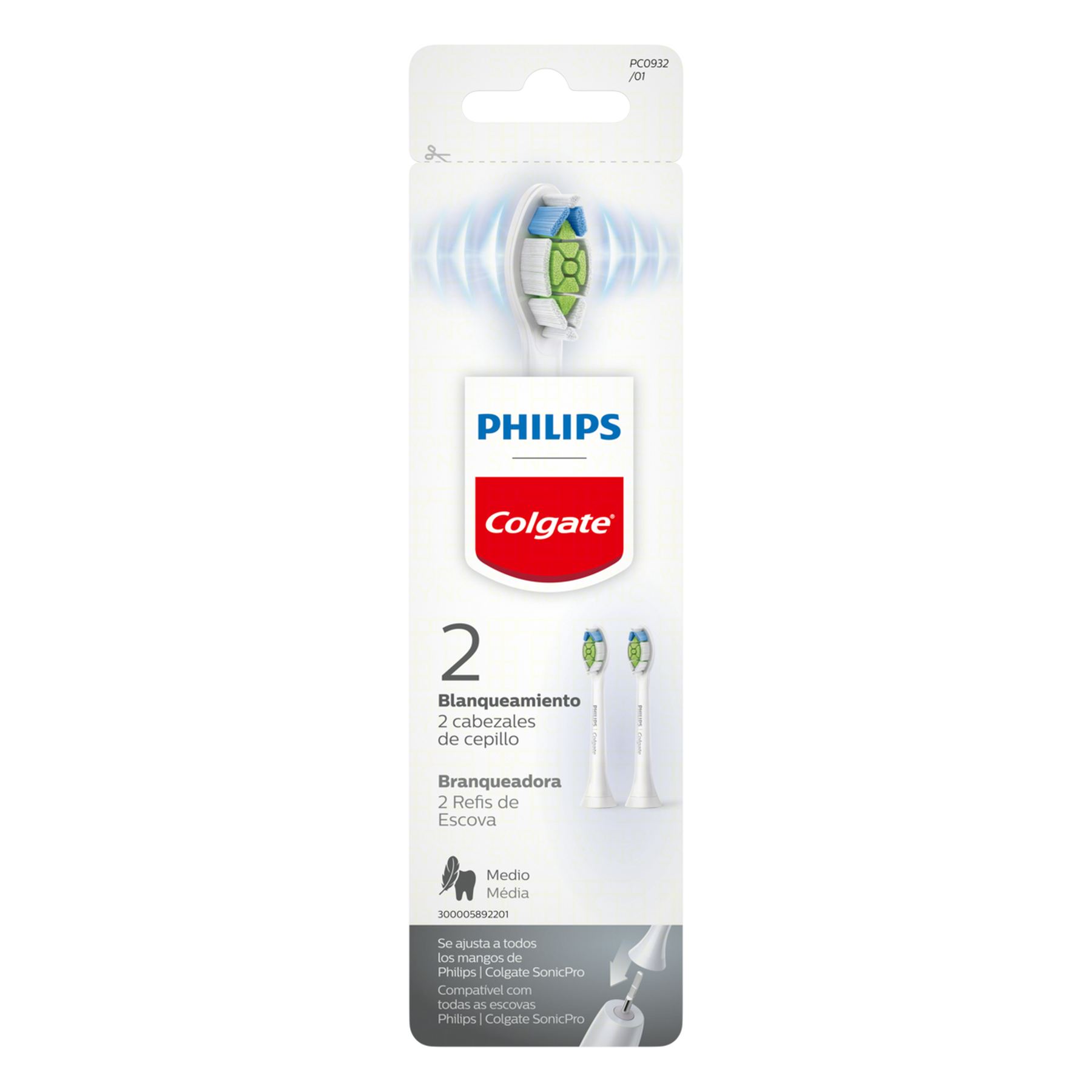 Refil Escova Dental Elétrica Branqueadora Colgate + Philips C/2 Unidades