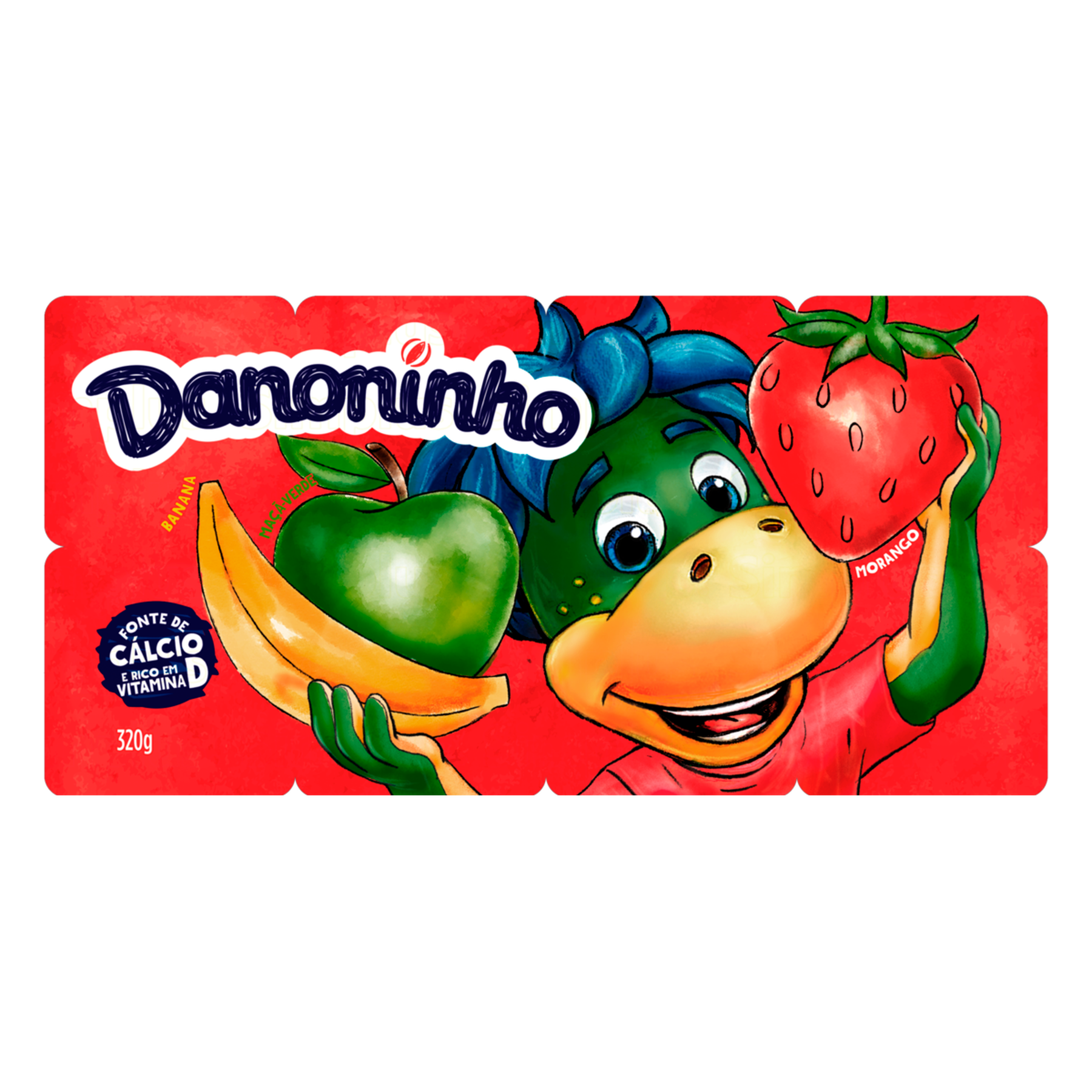 Danoninho de Morango, Banana e Ma&ccedil;&atilde; Verde Bandeja 320g C/8 Unidades&nbsp;&nbsp;- Petit Suisse&nbsp;