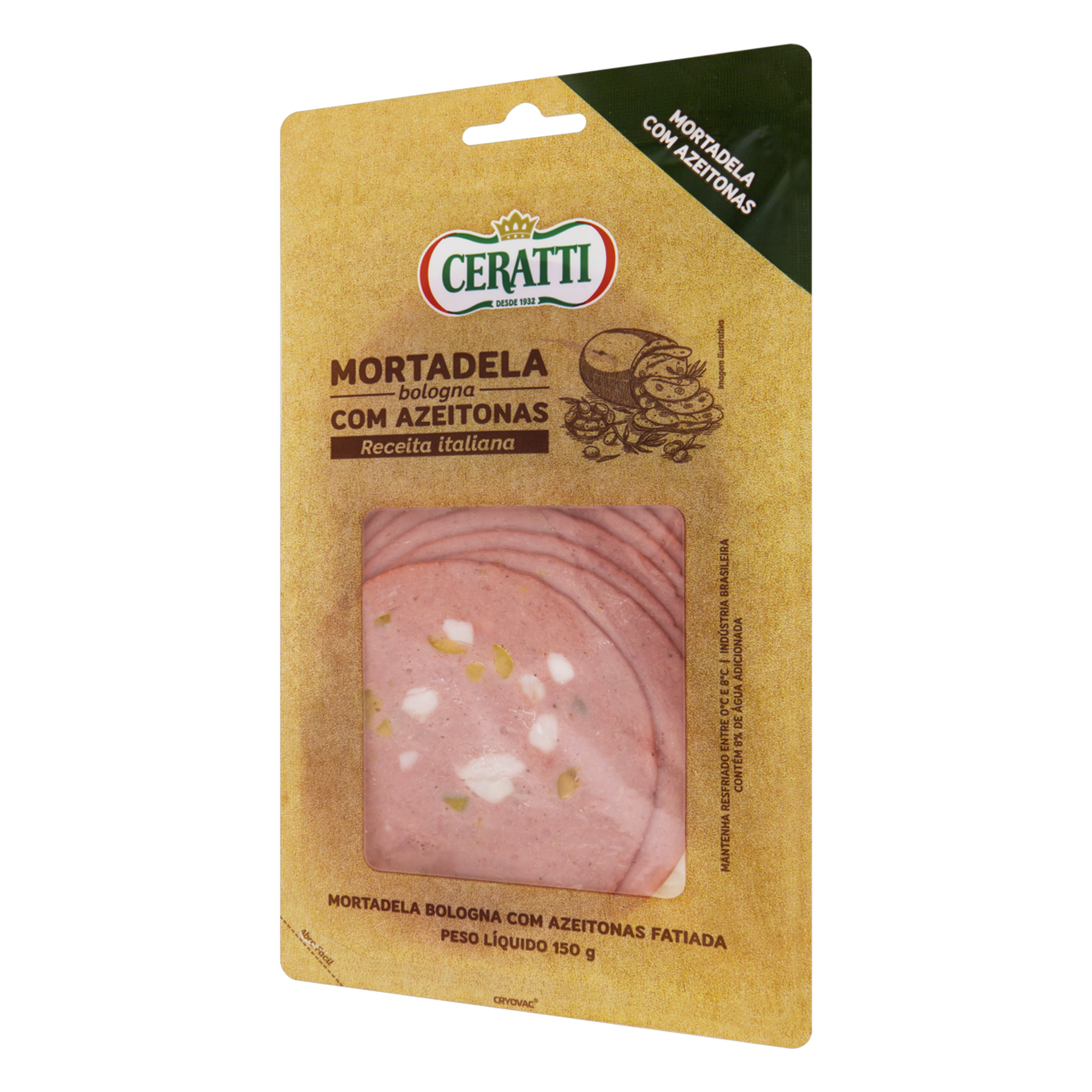 Mortadela Bologna com Azeitona Fatiada Ceratti 150g