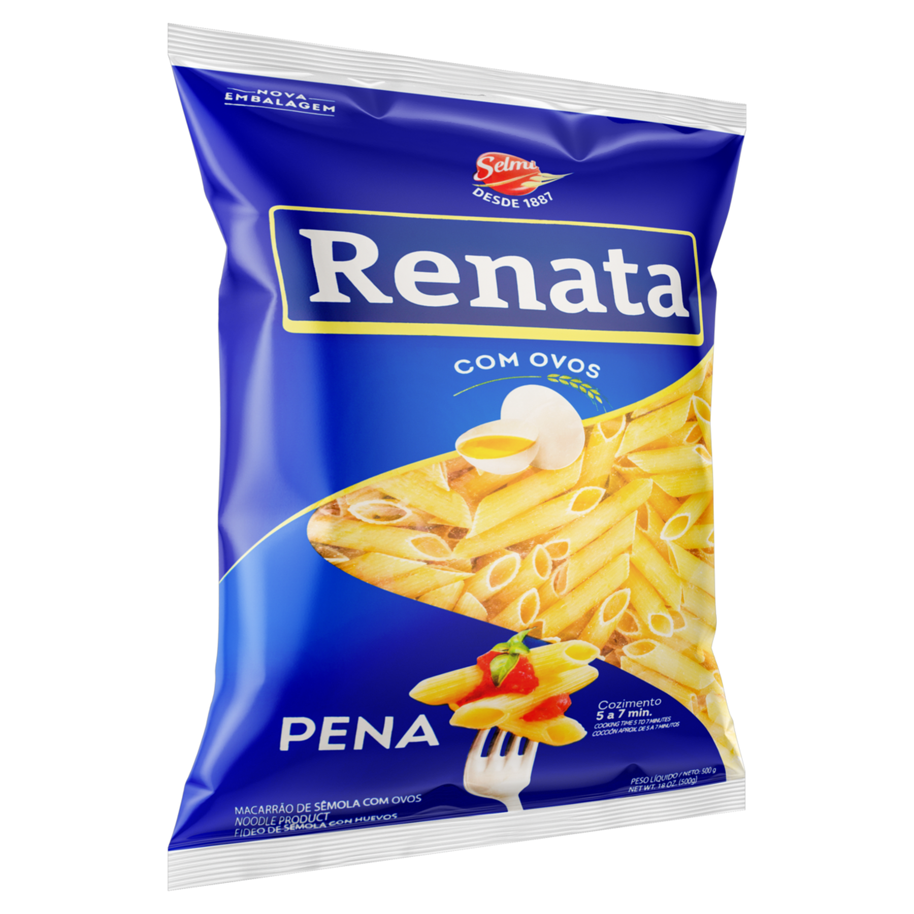 Macarrão de Sêmola com Ovos Pena Renata Pacote 500g