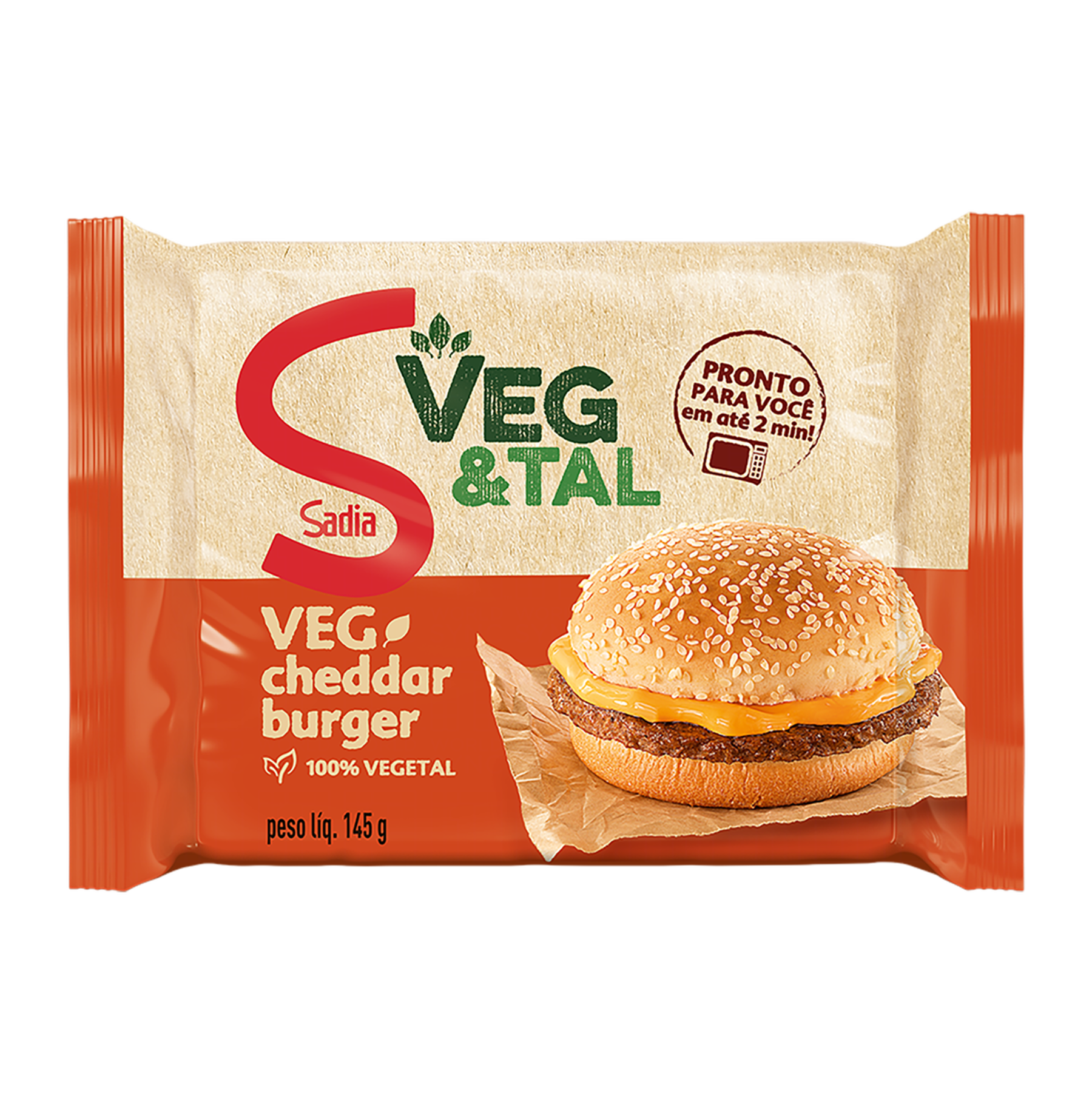 Sanduíche Cheddar Burger Sadia Veg e Tal Pacote 145g