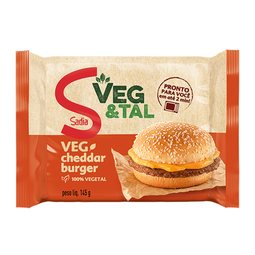 Sanduíche Cheddar Burger Sadia Veg e Tal Pacote 145g