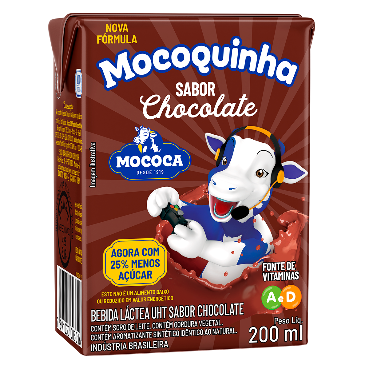 Bebida L&aacute;ctea Chocolate Mocoquinha Mococa 200ml