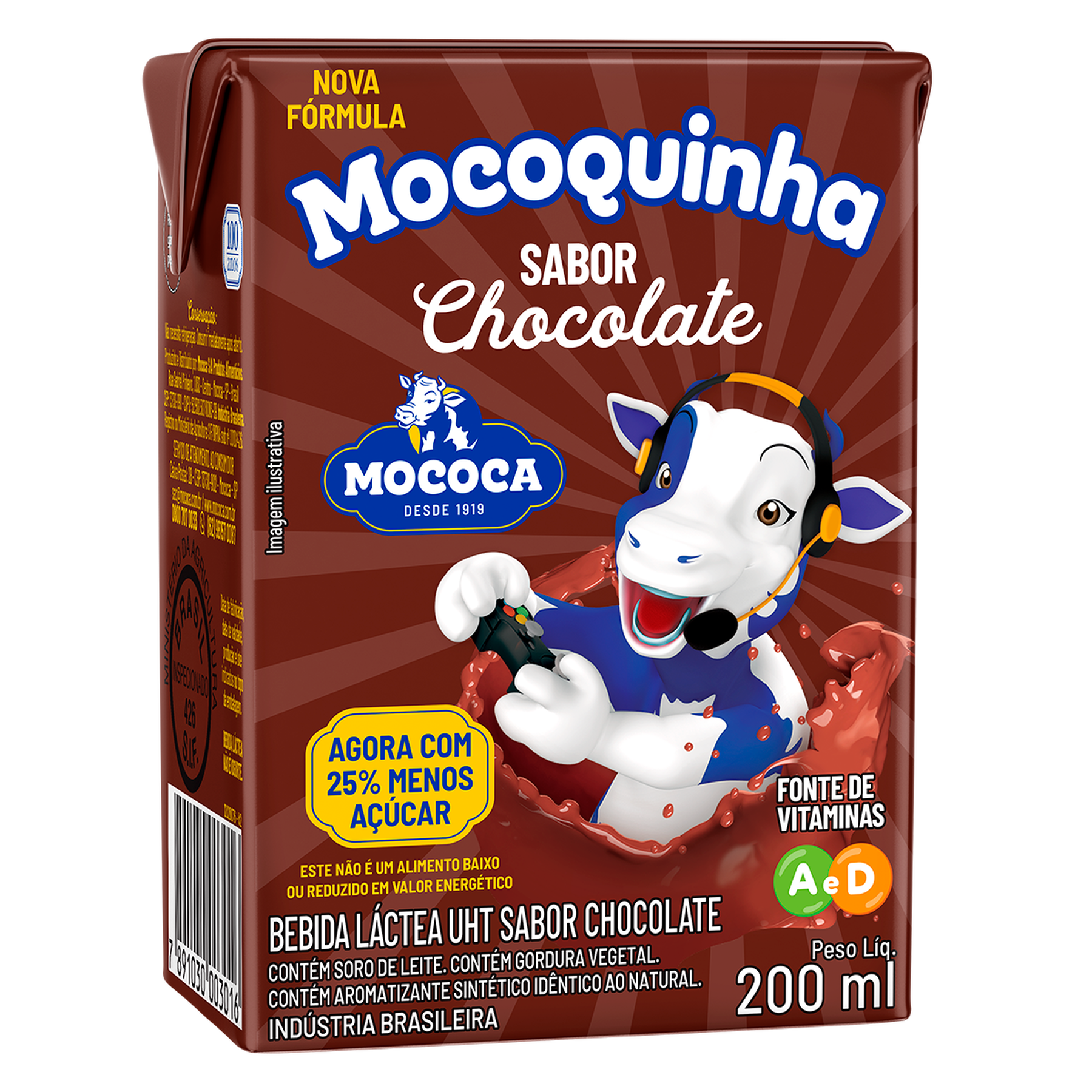 Bebida L&aacute;ctea Chocolate Mocoquinha Mococa 200ml