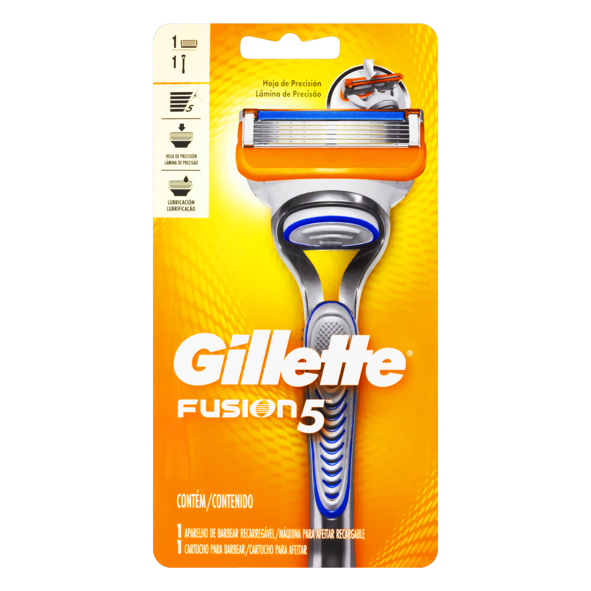 Aparelho Recarreg&aacute;vel e Carga para Barbear Gillette Fusion5
