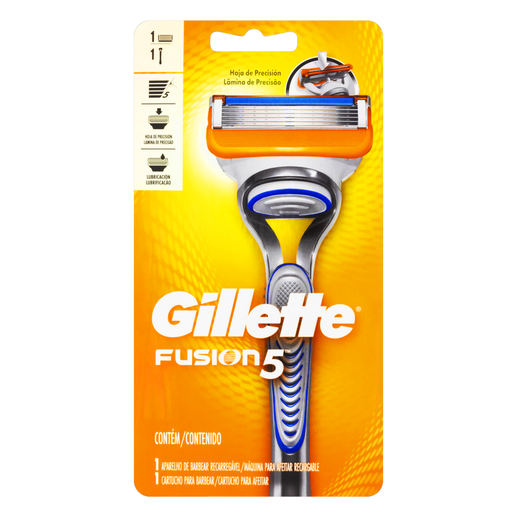 Aparelho Recarregável e Carga para Barbear Gillette Fusion5