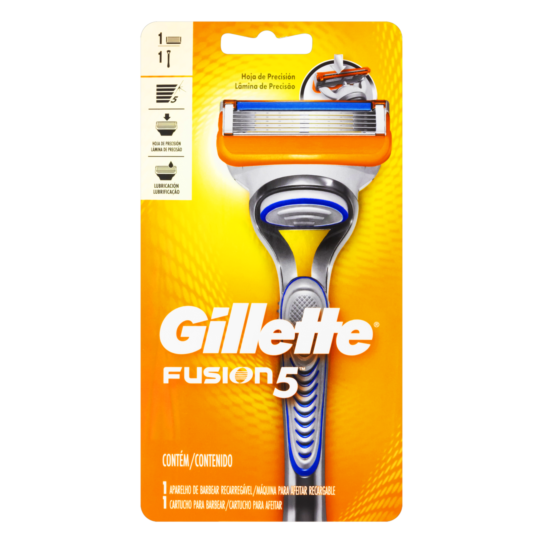 Aparelho Recarreg&aacute;vel e Carga para Barbear Gillette Fusion5
