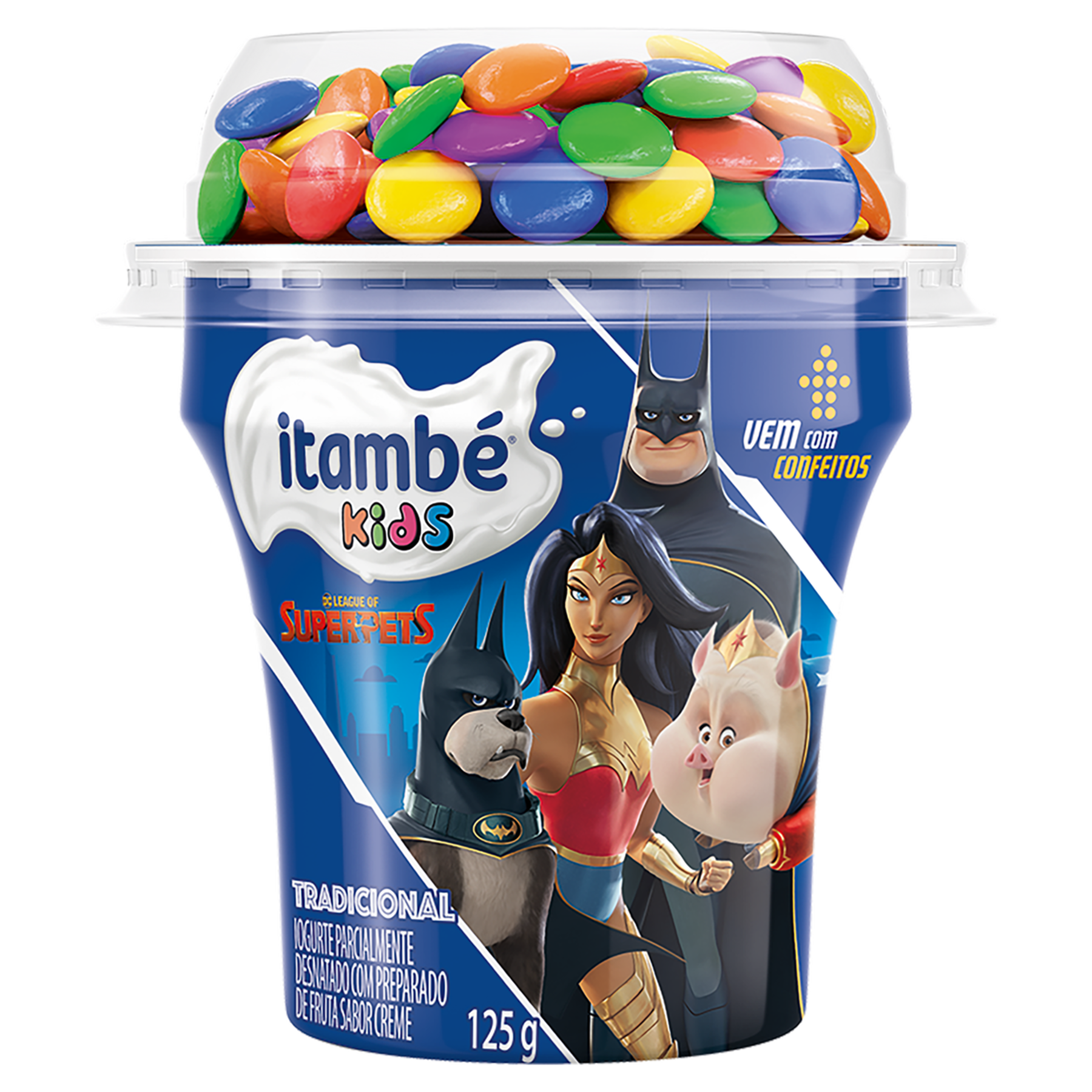 Iogurte Parcialmente Desnatado Tradicional com Confeito Itambé Kids Copo 125g