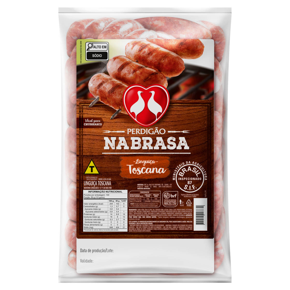 Lingui&ccedil;a Toscana Perdig&atilde;o Na Brasa Bandeja aprox. 451g