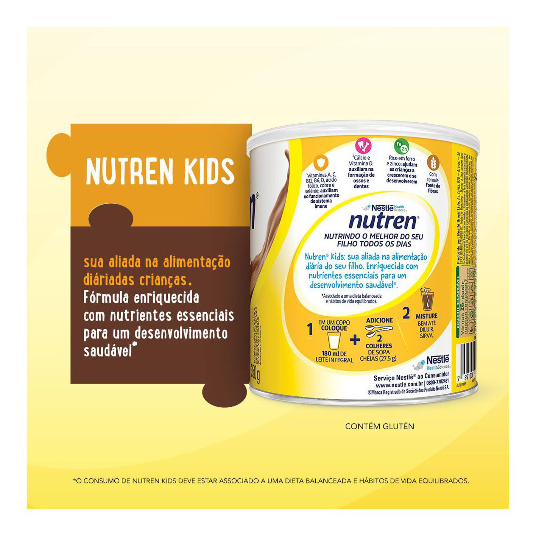 Complemento Alimentar Nutren Kids Chocolate 350g