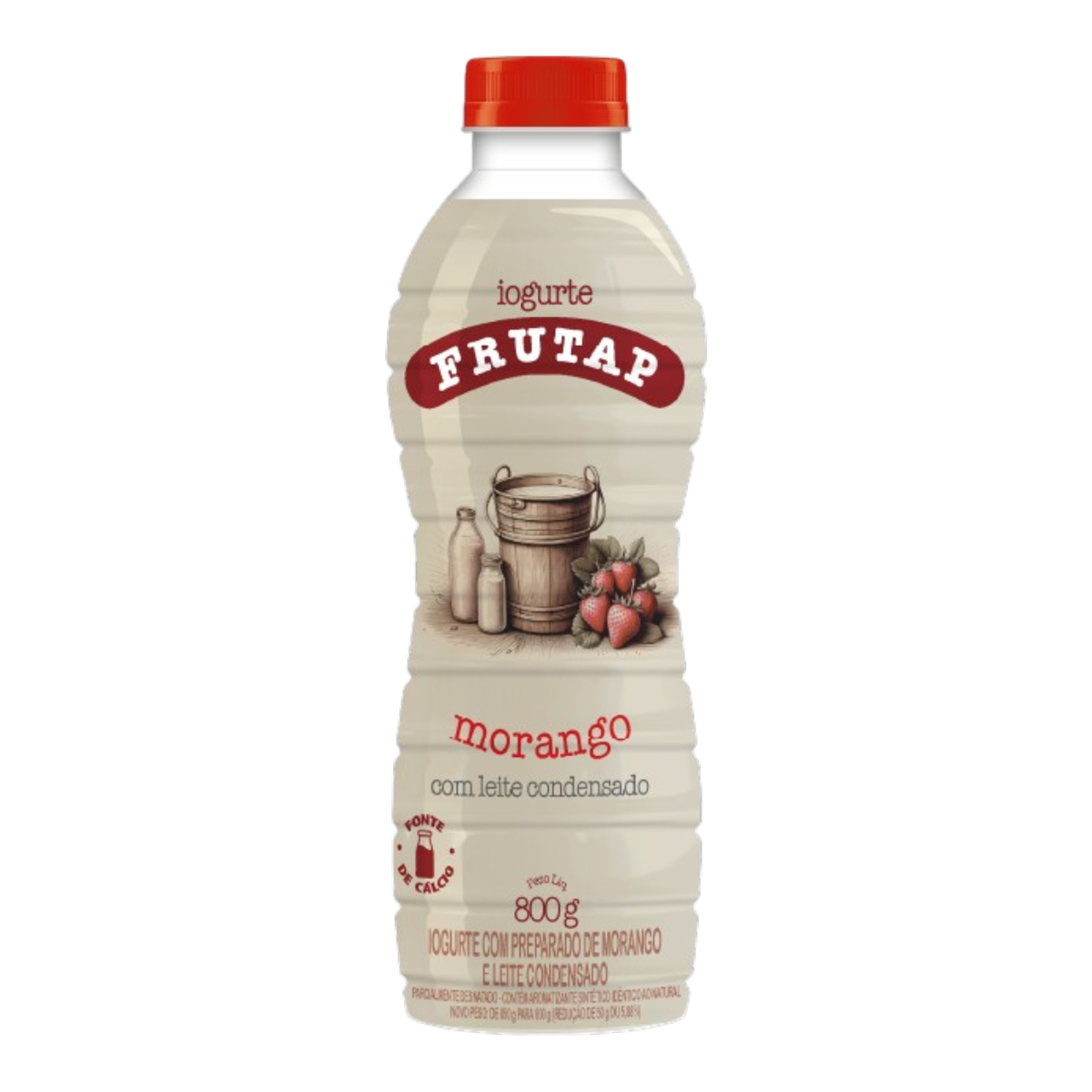 Iogurte Parcialmente Desnatado Morango com Leite Condensado Frutap Garrafa 850g