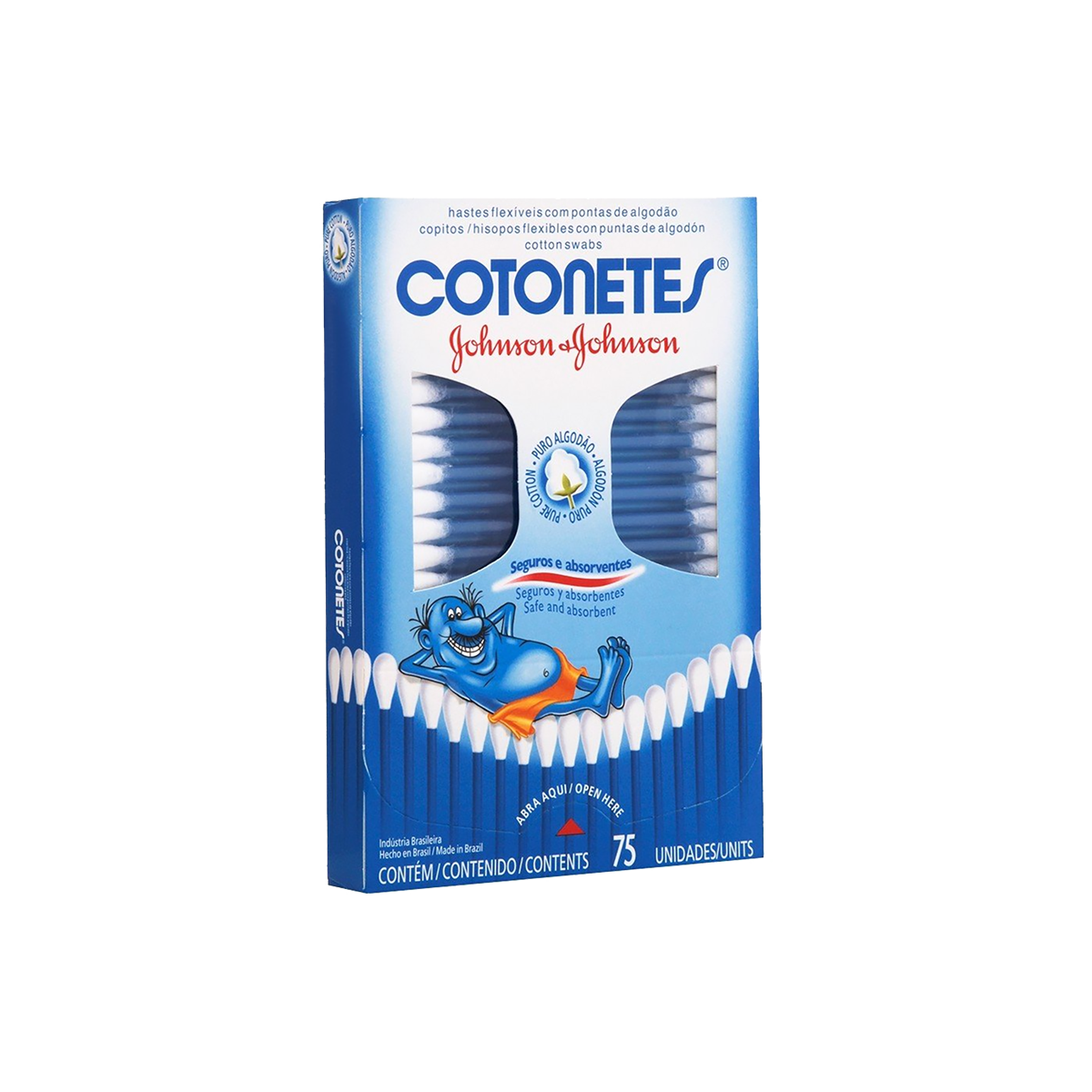 Hastes Flex&iacute;veis Cotonetes Johnson e Johnson Caixa C/75 Unidades
