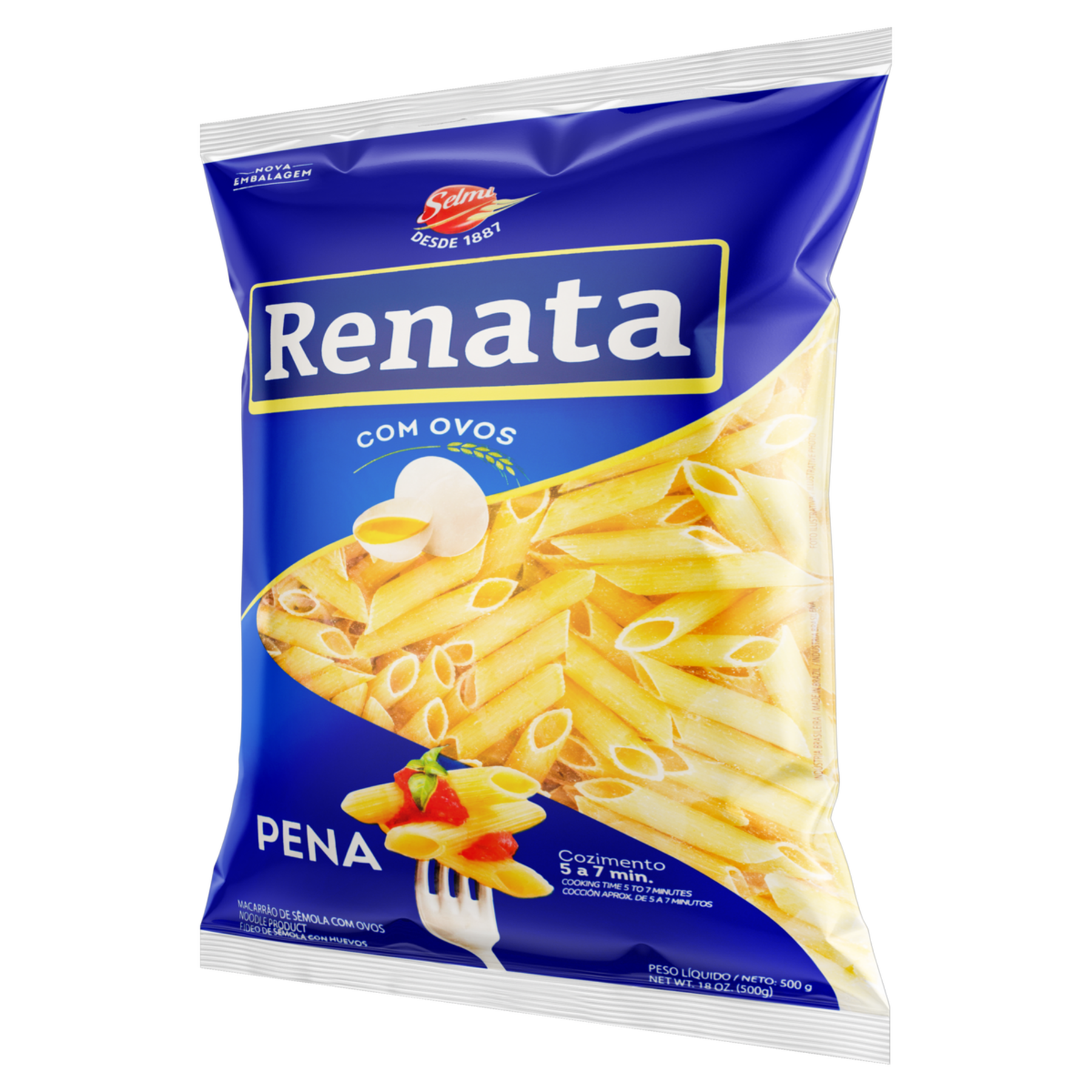 Macarrão de Sêmola com Ovos Pena Renata Pacote 500g