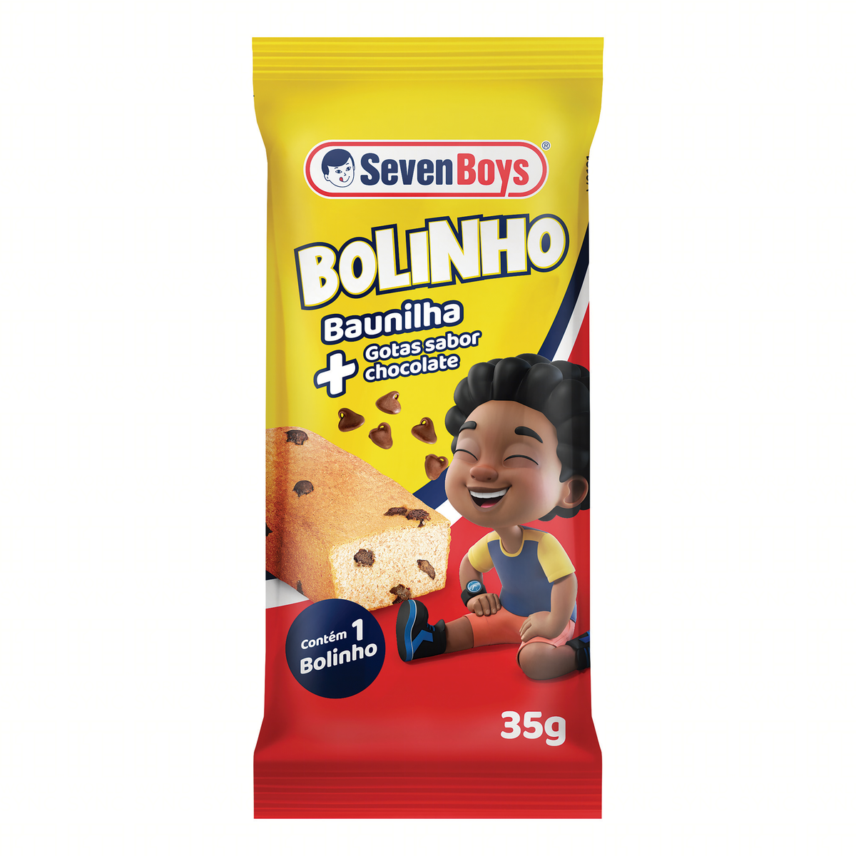 Bolinho Baunilha com Gotas de Chocolate Seven Boys Pacote 35g