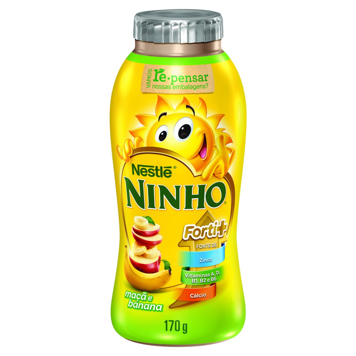 Iogurte Parcialmente Desnatado Ma&ccedil;&atilde; e Banana Nestl&eacute; Ninho Frasco 170g