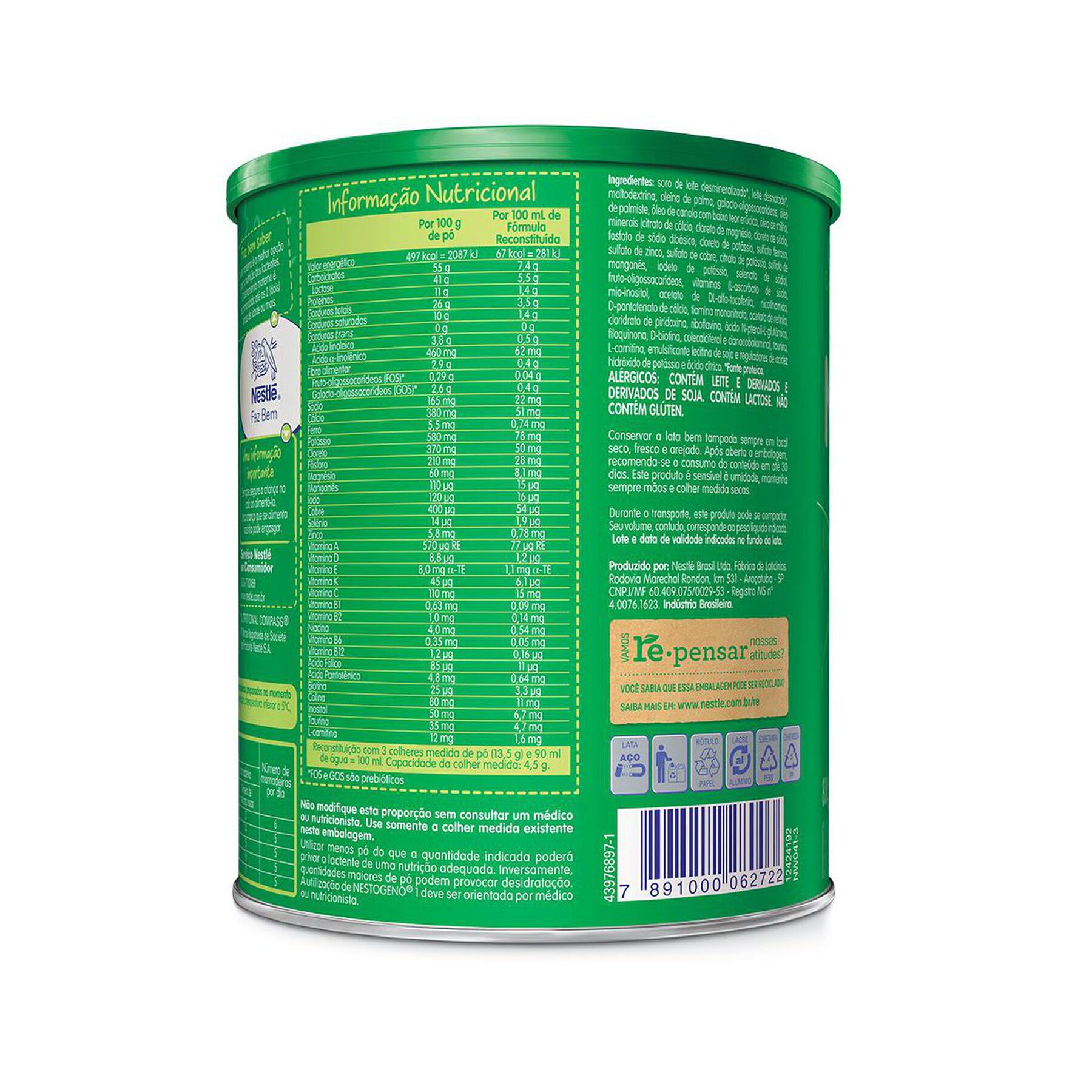 Fórmula Infantil Nestogeno 1 800g