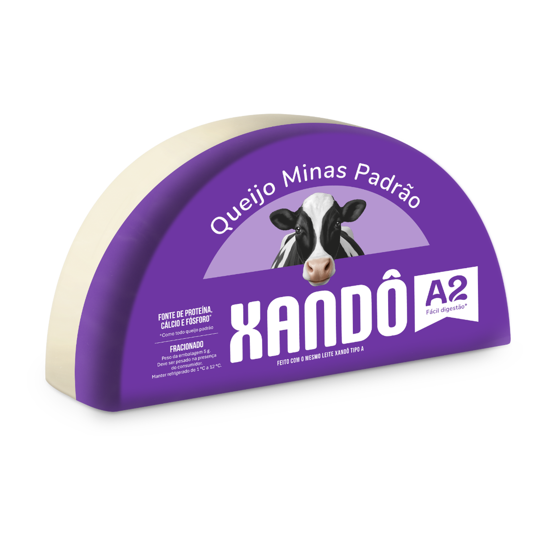 Queijo Minas Padr&atilde;o Fracionado Xand&ocirc; Tipo A2 Pe&ccedil;a aprox. 550g