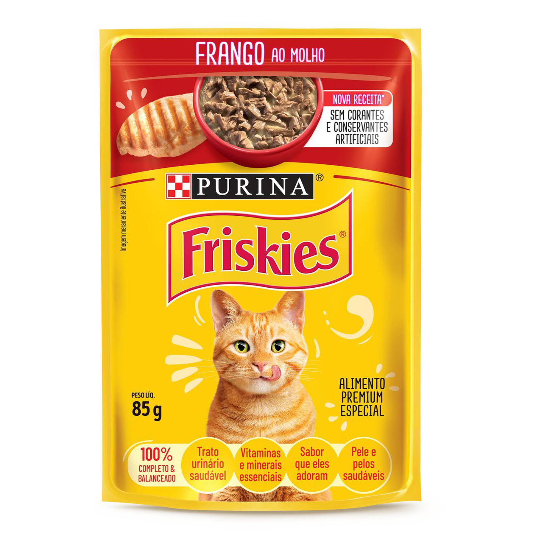 Alimento para Gatos Frango ao Molho Purina Friskies Sachê 85g