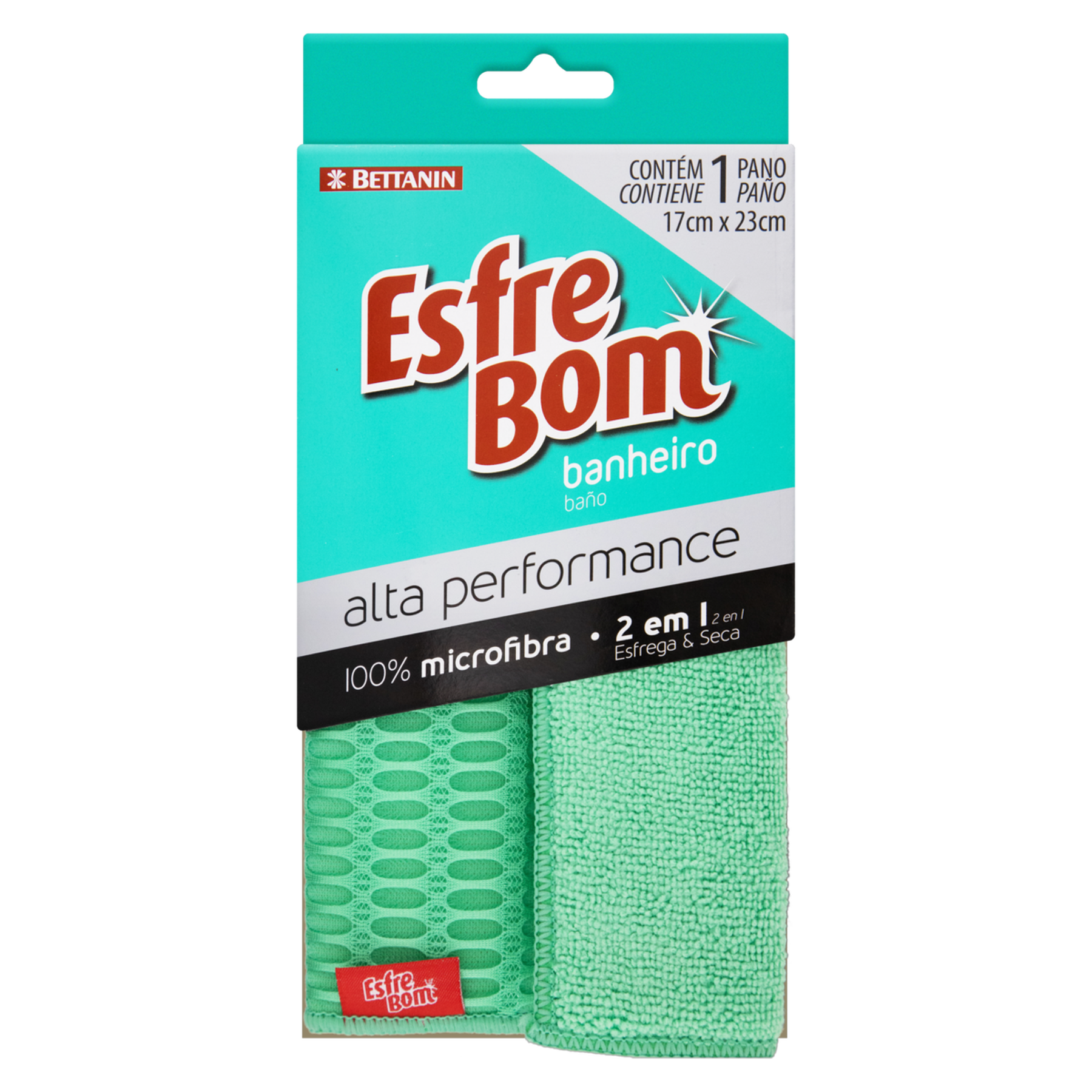 Pano Banheiro Verde Esfrebom Alta Performance 17cm x 23cm&nbsp;