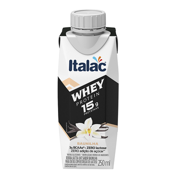 Bebida Láctea UHT Baunilha Whey Protein 15g Italac Caixa 250ml
