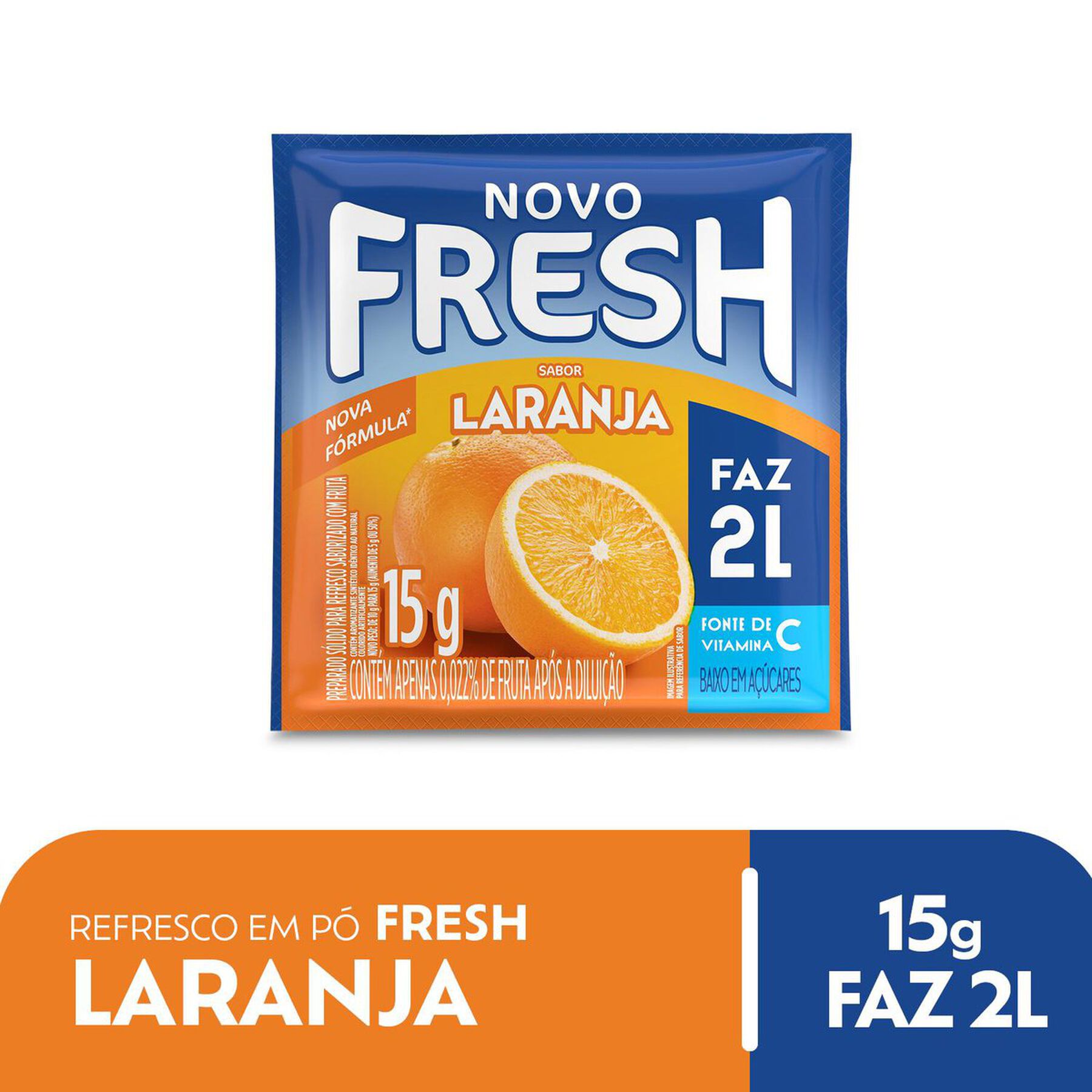 Refresco em P&oacute; Laranja Fresh Pacote 15g