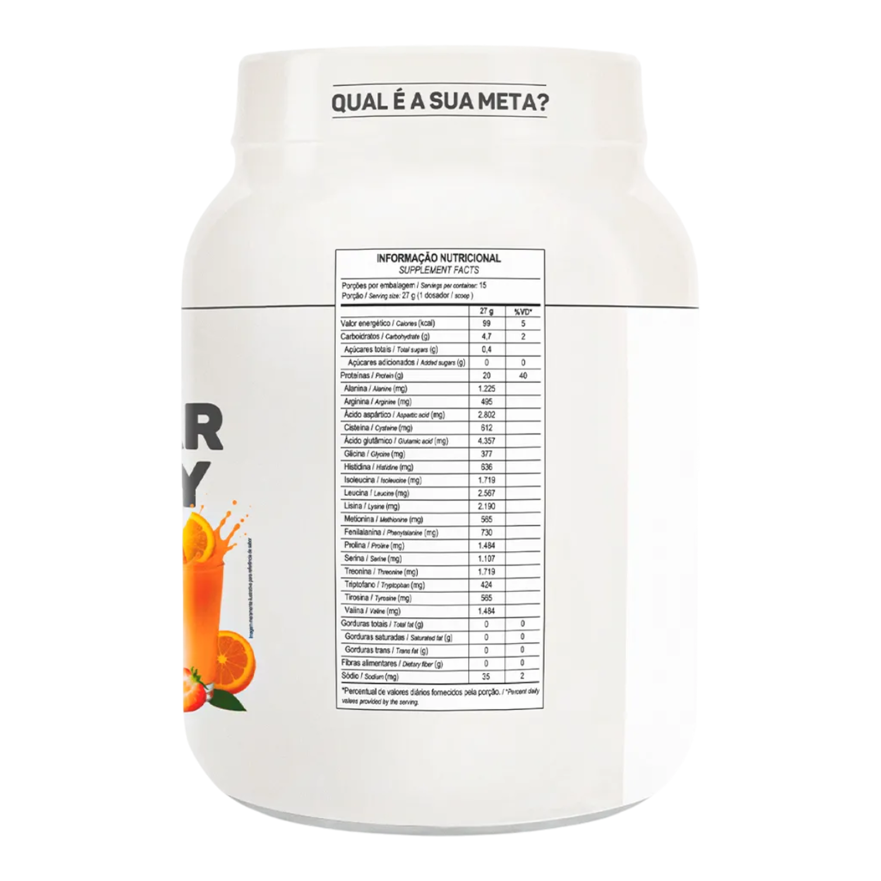Suplemento em P&oacute; Morango com Laranja Iso Clear Whey Max Titanium Pote 405g