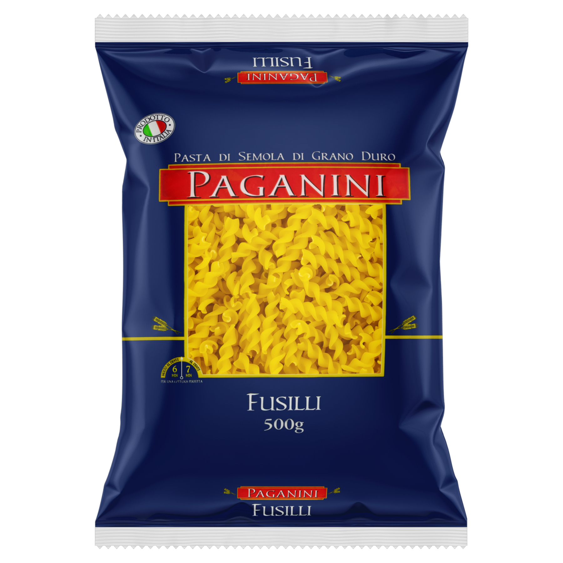 Macarr&atilde;o de S&ecirc;mola Grano Duro Fusilli Paganini Pacote 500g