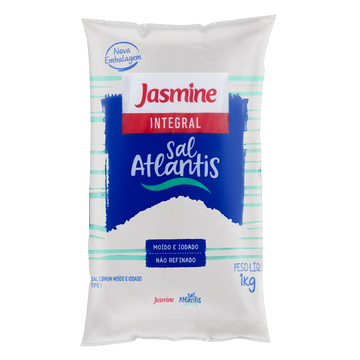 Sal Marinho Moído Iodado Integral Jasmine Atlantis Pacote 1kg