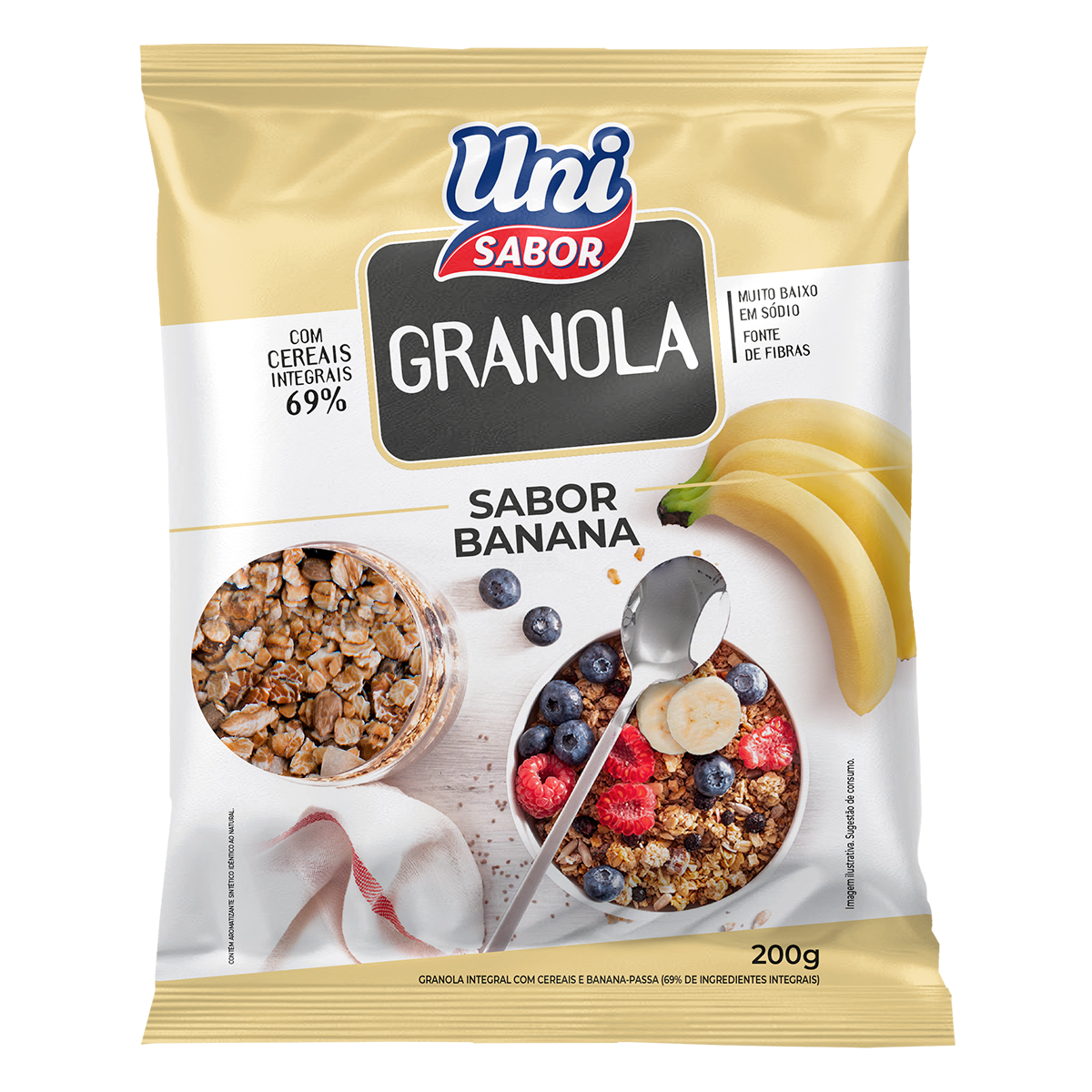Granola Banana Uni Sabor Pacote 200g
