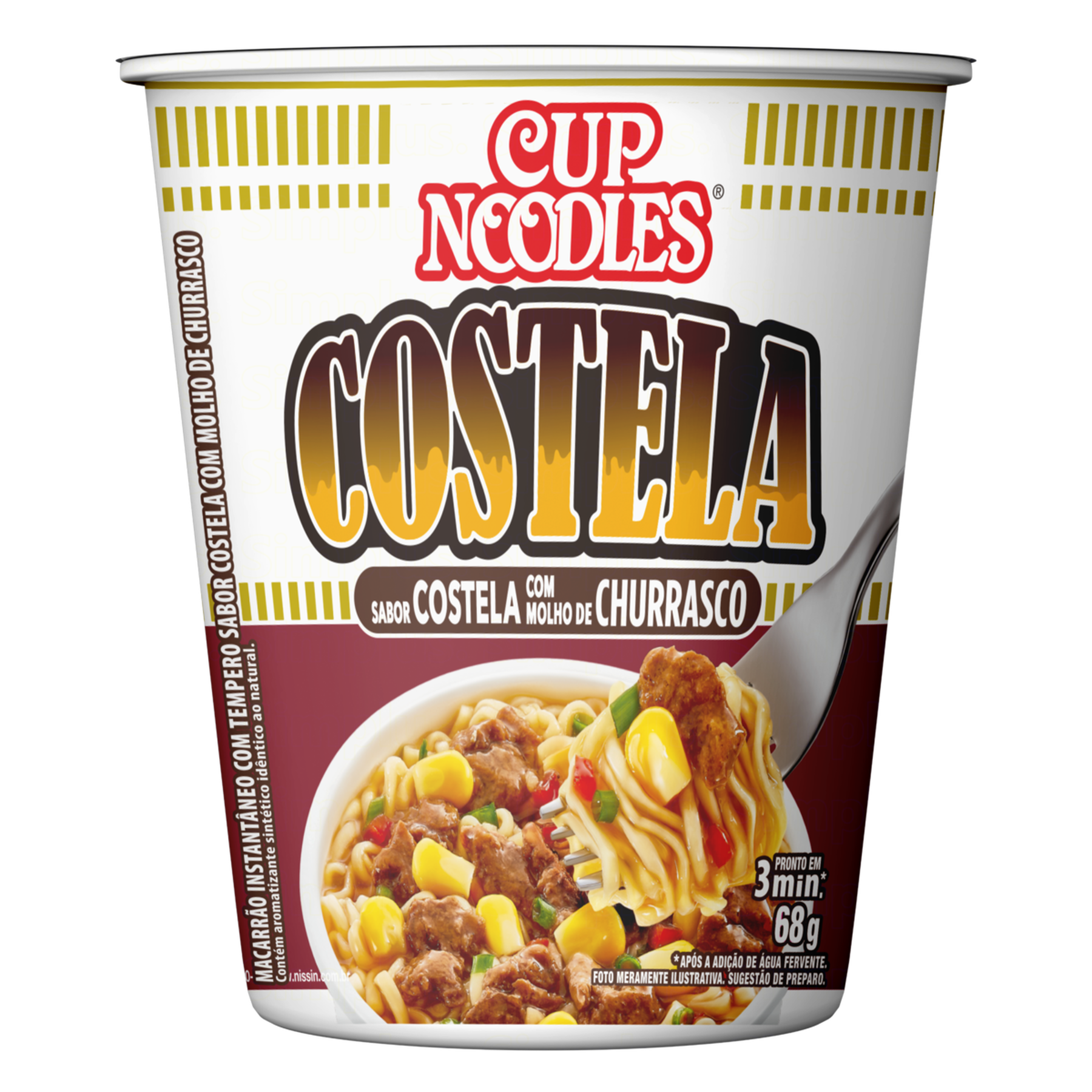 Macarrão Instantâneo Costela com Molho de Churrasco Nissin Cup Noodles Copo 68g