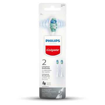 Refil Escova Dental Elétrica Limpeza Profunda Colgate + Philips C/2 Unidades