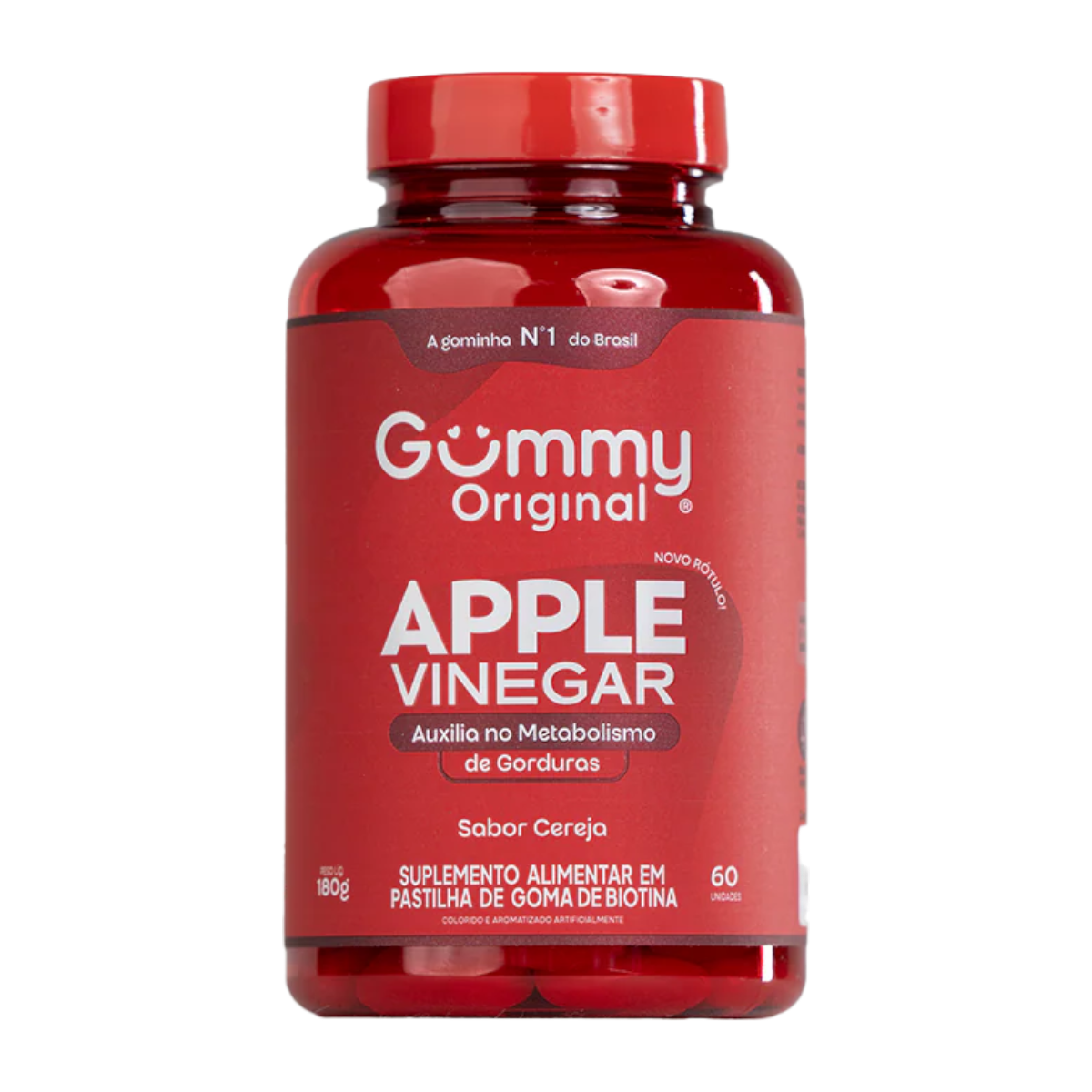 Suplemento Alimentar em Pastilhas de Goma Apple Cider Vinegar Gummy Frasco 180g