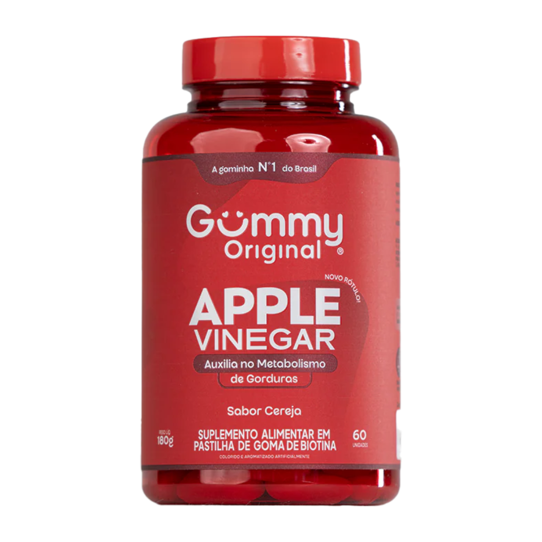 Suplemento Alimentar em Pastilhas de Goma Apple Cider Vinegar Gummy Frasco 180g