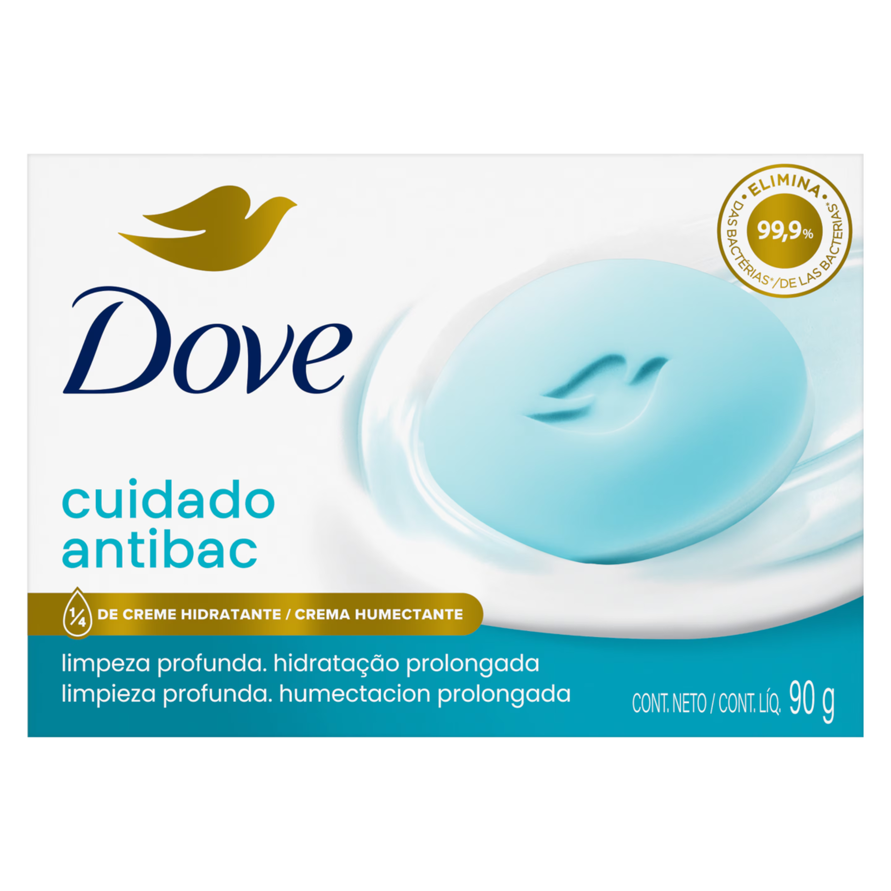Sabonete Barra Hidratante Antibacteriano Dove Cuidado Antibac Caixa 90g